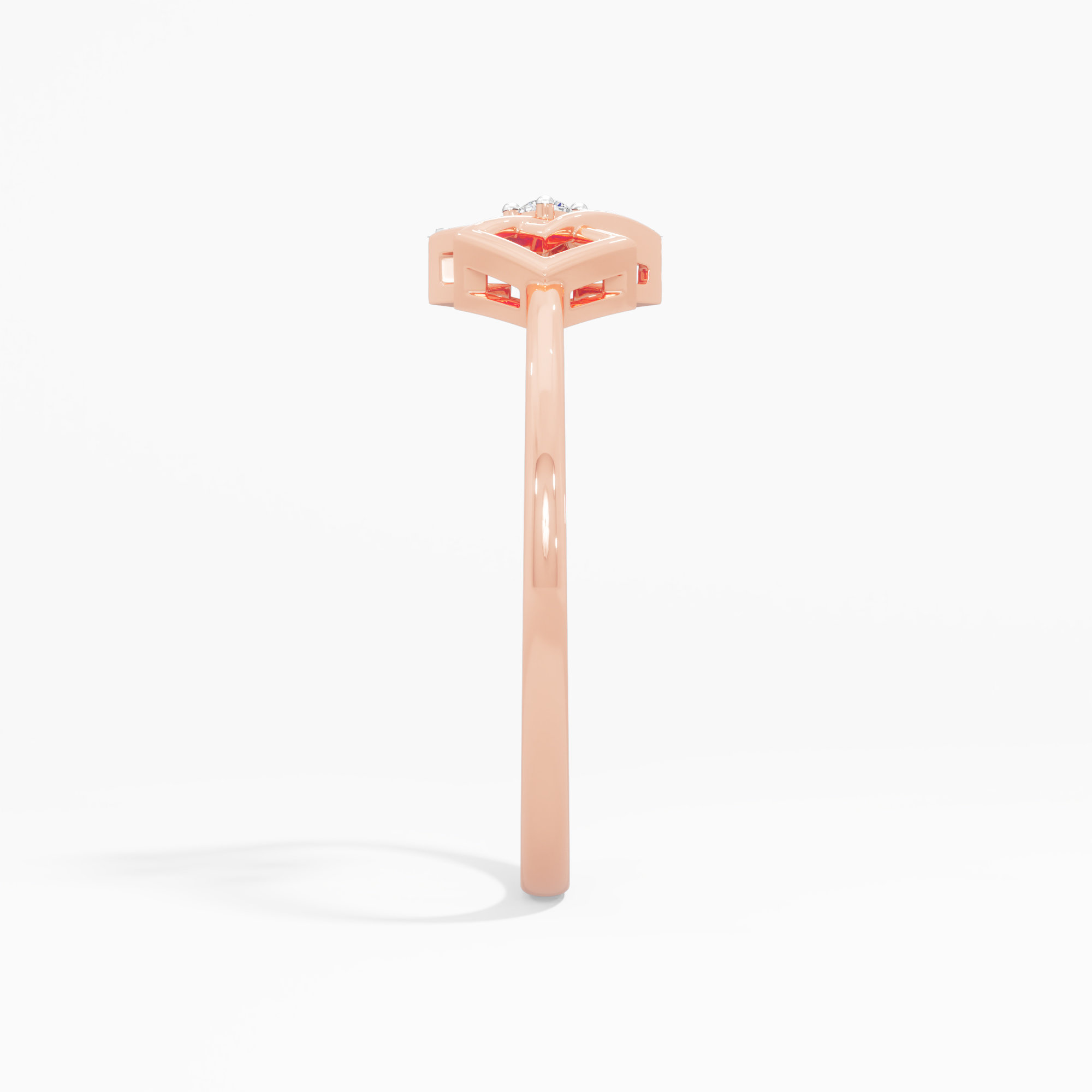 Nexus Glow Bypass Ring in 9KT Rose Gold (Diamond Quality: FG-VVS VS)