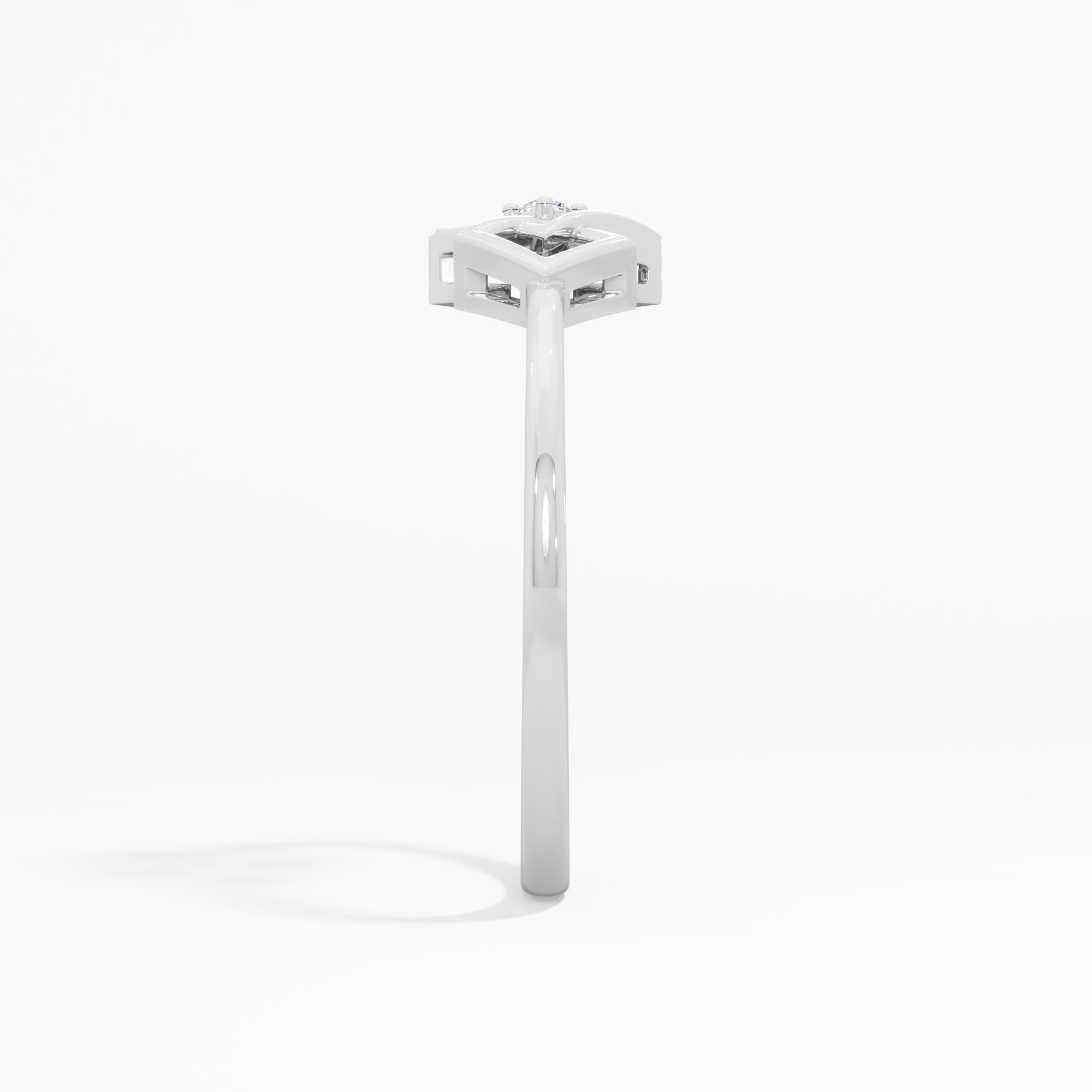 Nexus Glow Bypass Ring in 9KT White Gold (Diamond Quality: FG-VVS VS)