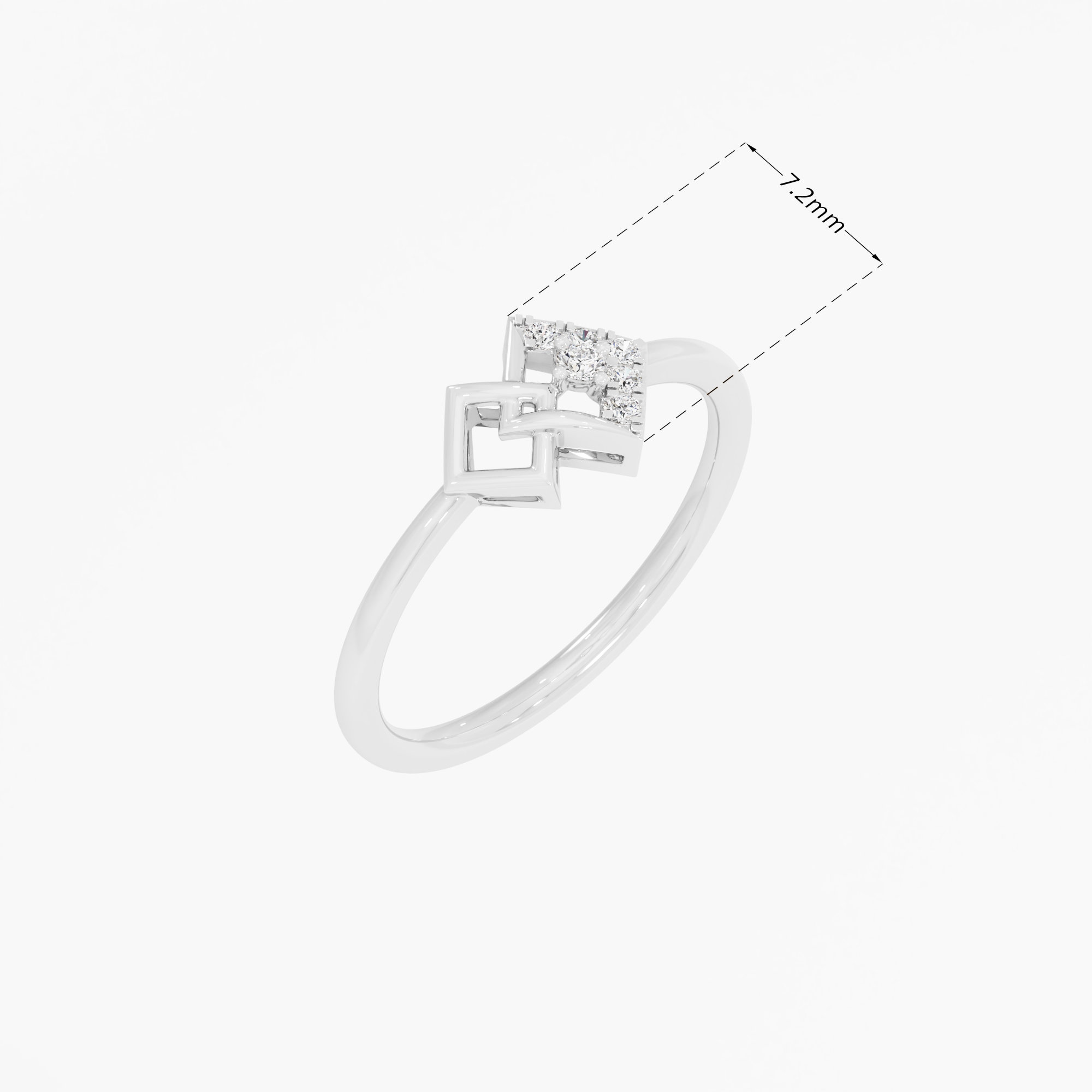 Nexus Glow Bypass Ring in 9KT White Gold (Diamond Quality: FG-VVS VS)