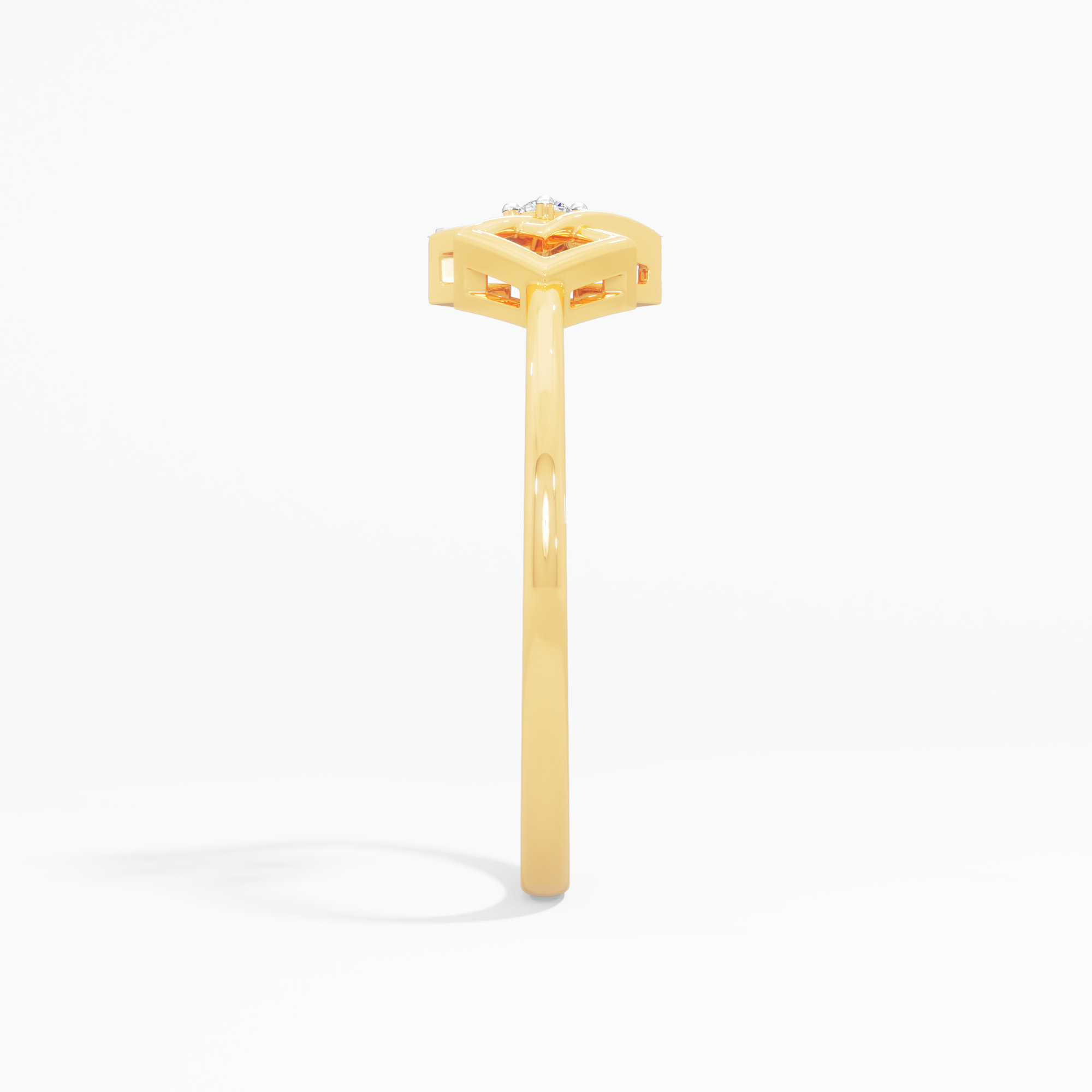Nexus Glow Bypass Ring in 9KT Yellow Gold (Diamond Quality: FG-VVS VS)
