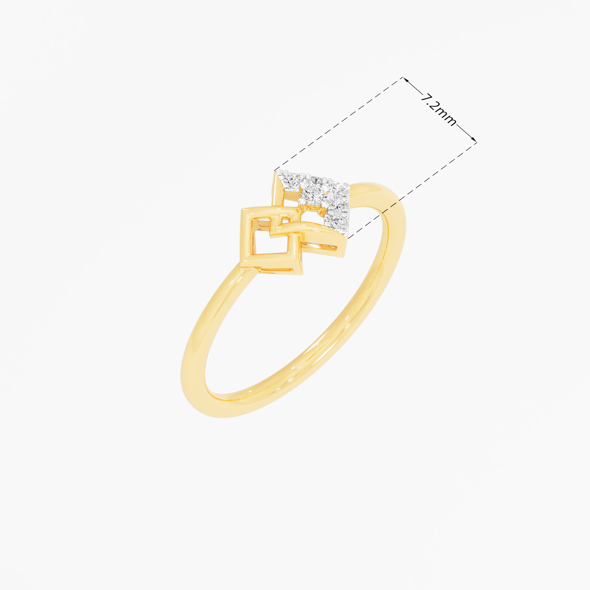 Nexus Glow Bypass Ring in 9KT Yellow Gold (Diamond Quality: FG-VVS VS)