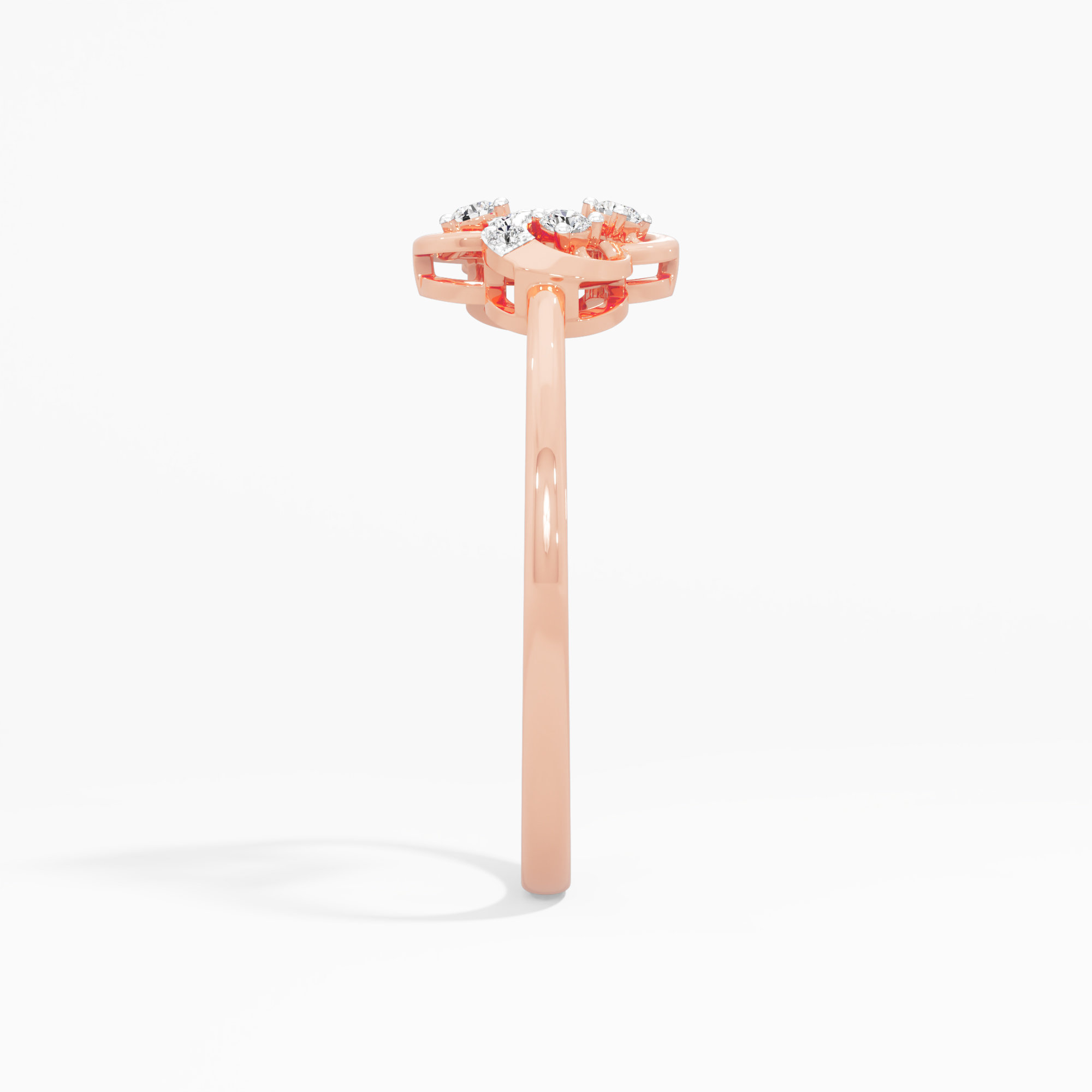 Twinkle Blossom Stackables Ring in 9KT Rose Gold (Diamond Quality: EF-VVS VS)
