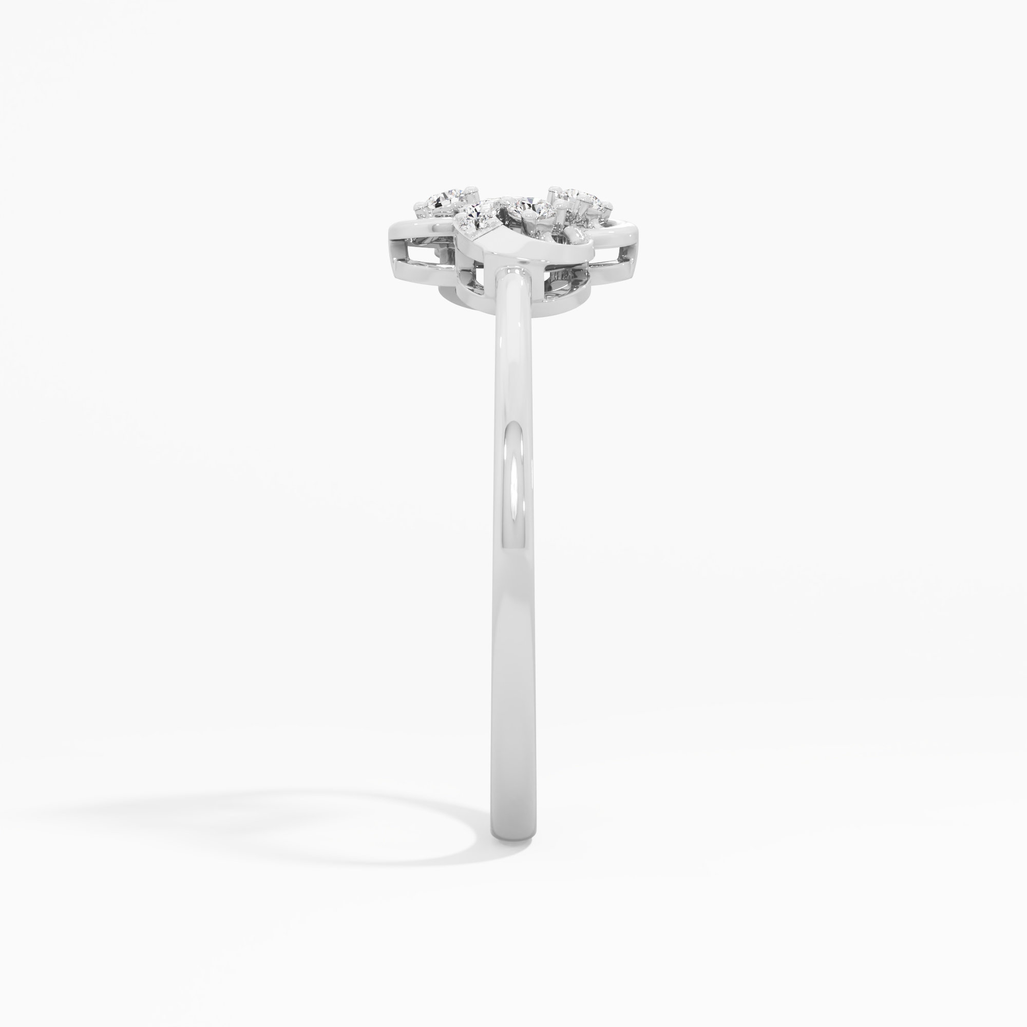 Twinkle Blossom Stackables Ring in 9KT White Gold (Diamond Quality: EF-VVS VS)