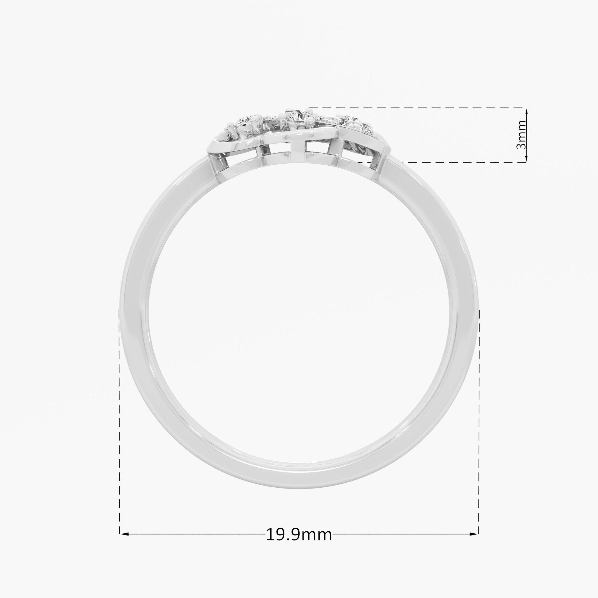 Twinkle Blossom Stackables Ring in 9KT White Gold (Diamond Quality: EF-VVS VS)