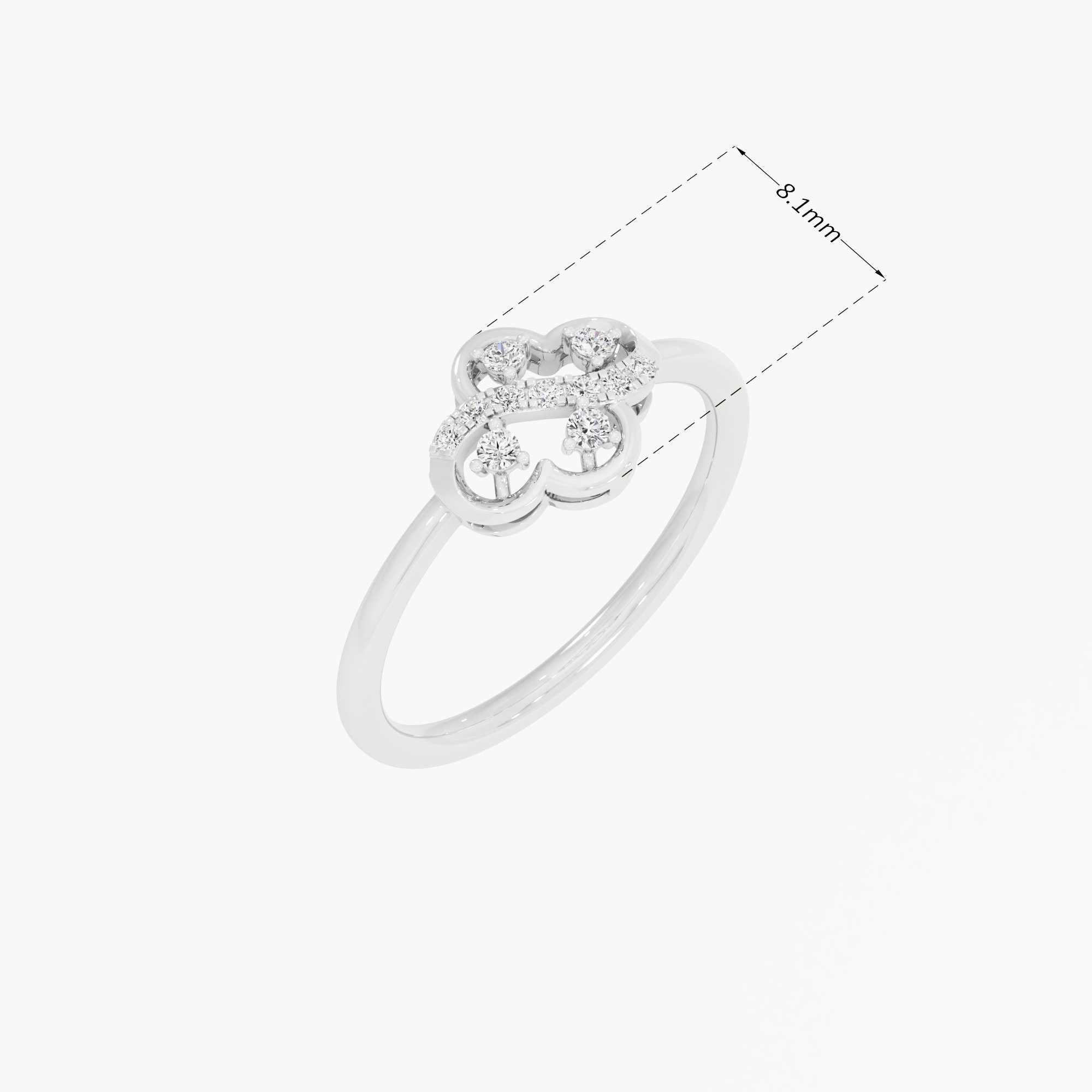 Twinkle Blossom Stackables Ring in 9KT White Gold (Diamond Quality: EF-VVS VS)