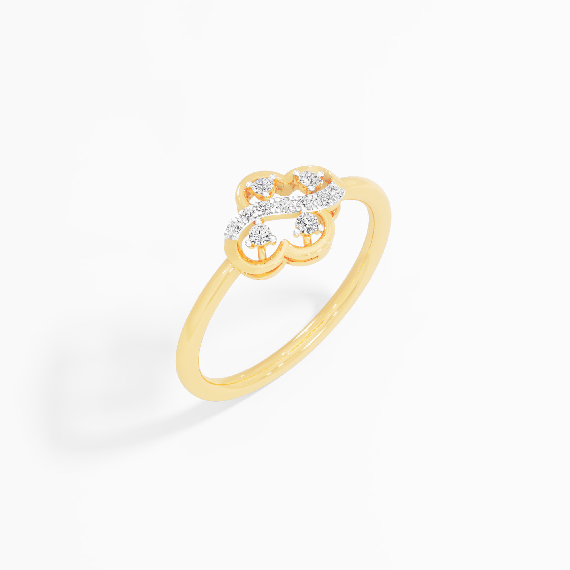 Twinkle Blossom Stackables Ring in 9KT Yellow Gold (Diamond Quality: EF-VVS VS)