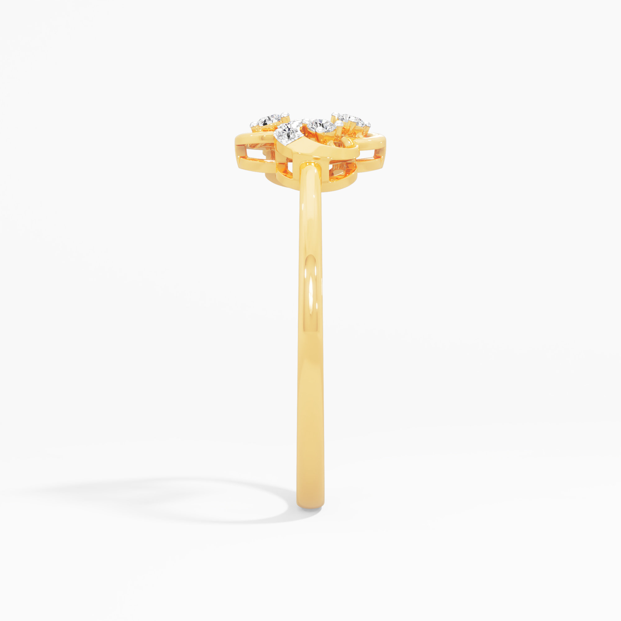 Twinkle Blossom Stackables Ring in 9KT Yellow Gold (Diamond Quality: EF-VVS VS)