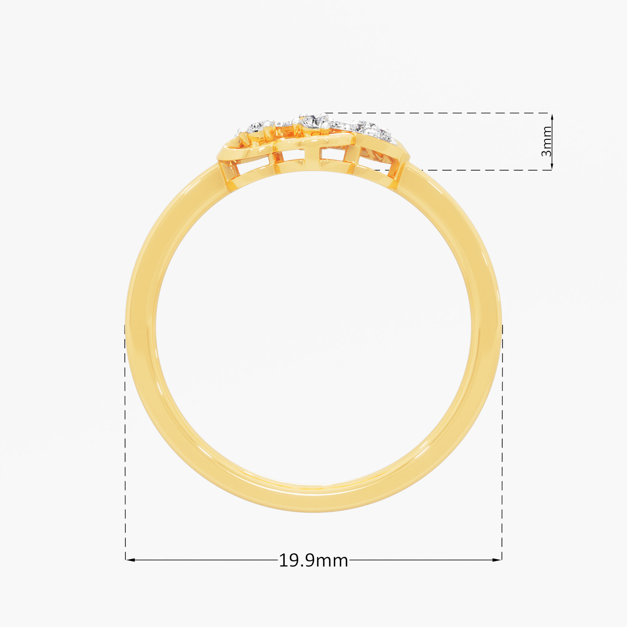 Twinkle Blossom Stackables Ring in 9KT Yellow Gold (Diamond Quality: EF-VVS VS)