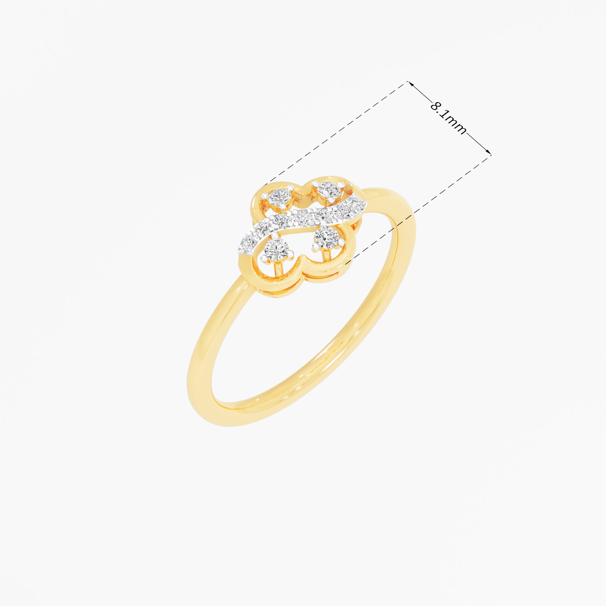 Twinkle Blossom Stackables Ring in 9KT Yellow Gold (Diamond Quality: EF-VVS VS)