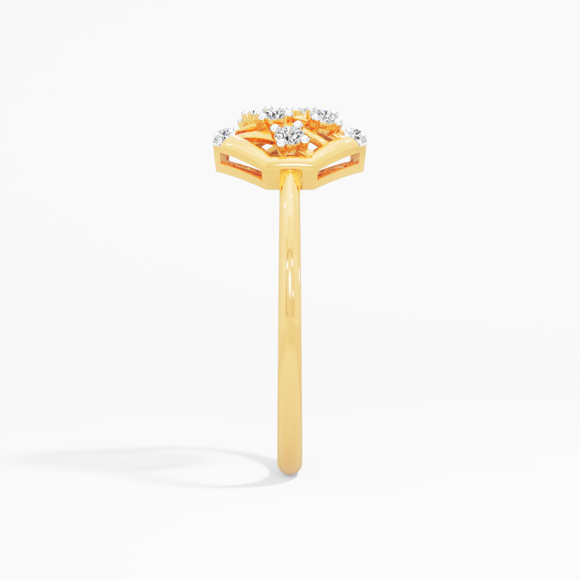 Geometric Glow Diamond Ring in 9KT Yellow Gold (Diamond Quality: FG-VVS VS)