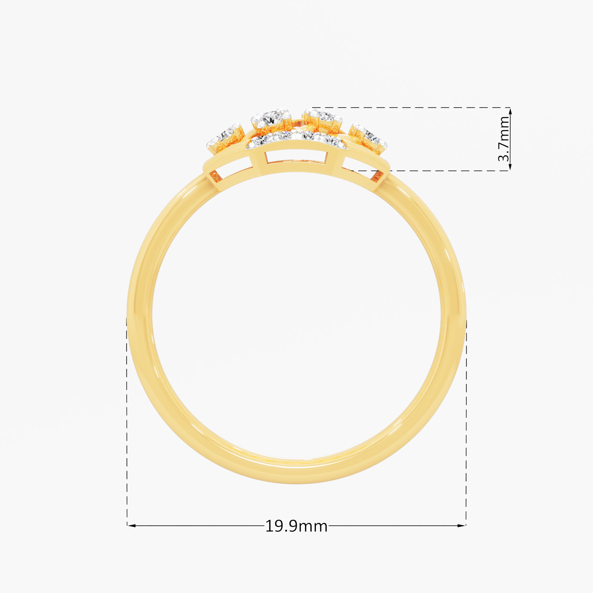 Geometric Glow Diamond Ring in 9KT Yellow Gold (Diamond Quality: FG-VVS VS)