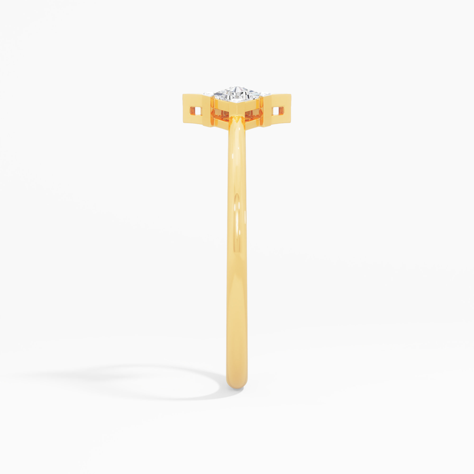 Radiant Trio Diamond Ring in 9KT Yellow Gold (Diamond Quality: FG-VVS VS)
