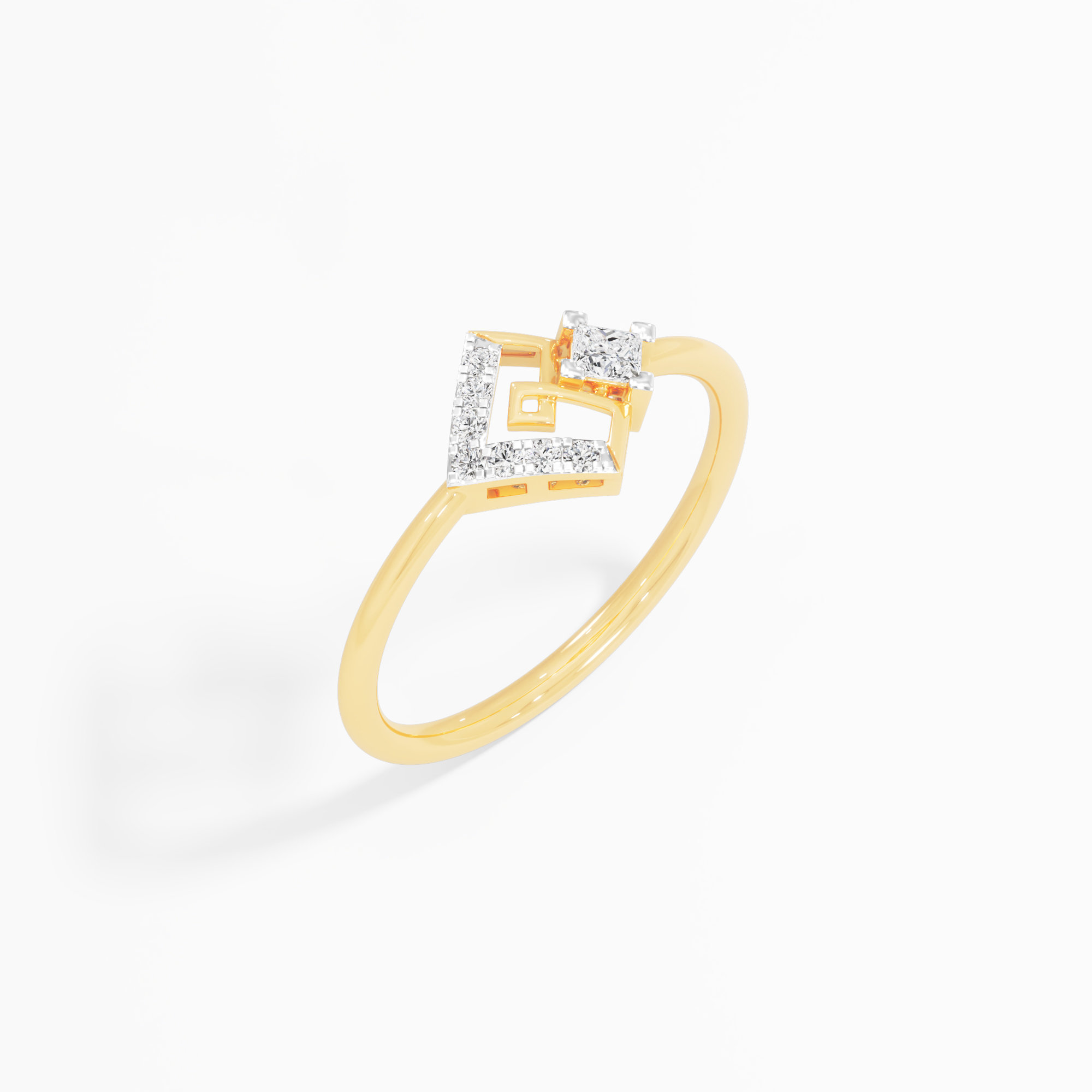 Summit Sparkle Diamond Ring in 9KT Yellow Gold (Diamond Quality: FG-VVS VS)