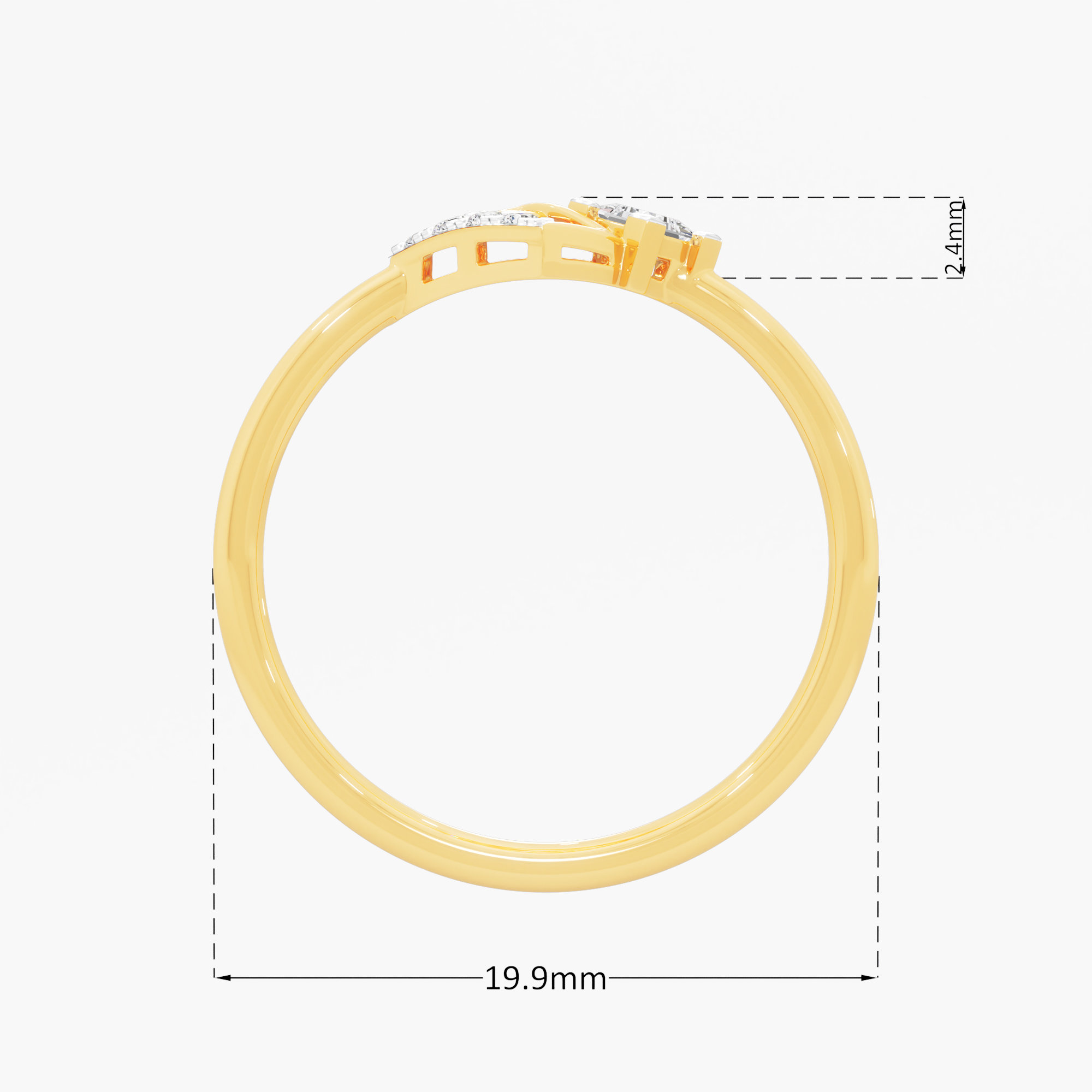 Summit Sparkle Diamond Ring in 9KT Yellow Gold (Diamond Quality: FG-VVS VS)