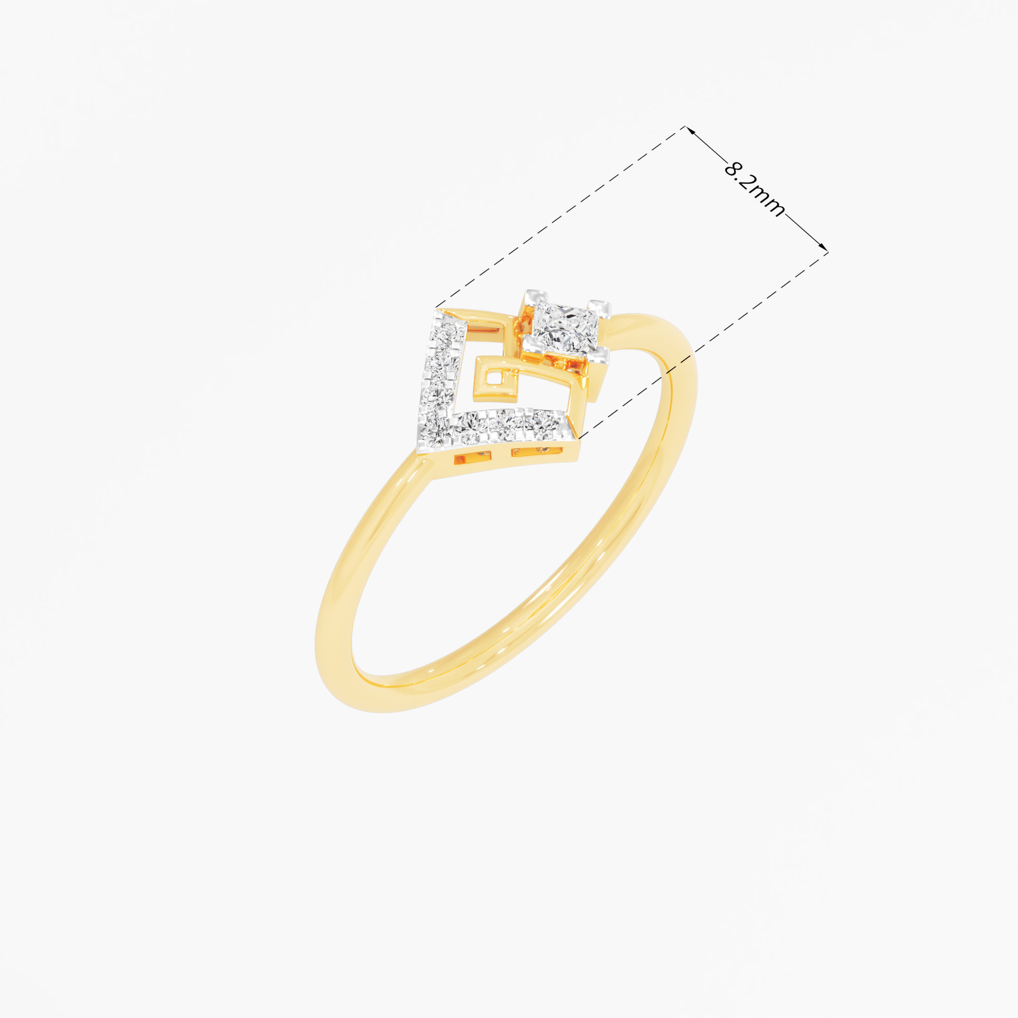 Summit Sparkle Diamond Ring in 9KT Yellow Gold (Diamond Quality: FG-VVS VS)