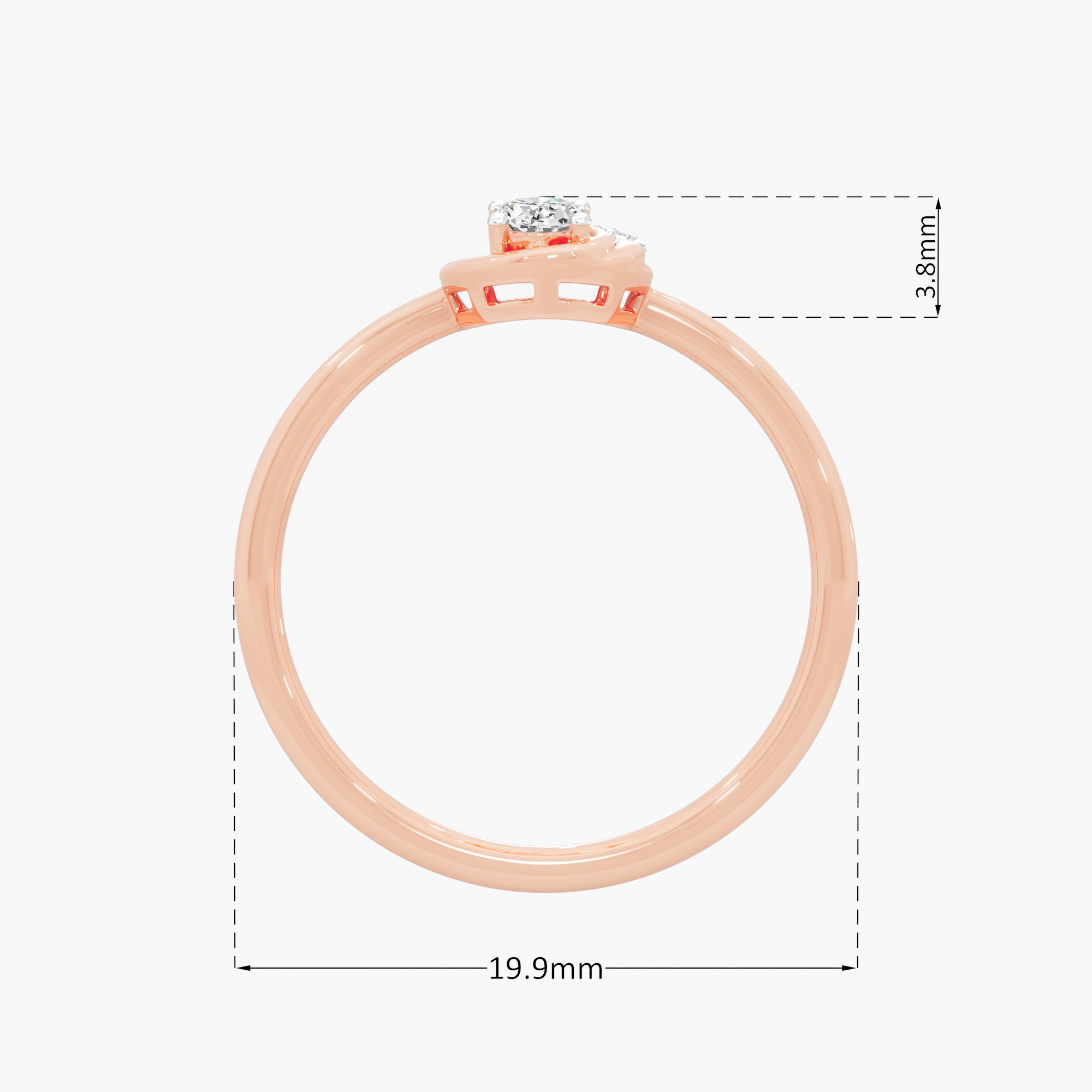 Starlight Oval Halos Ring in 9KT Rose Gold (Diamond Quality: FG-VVS VS)