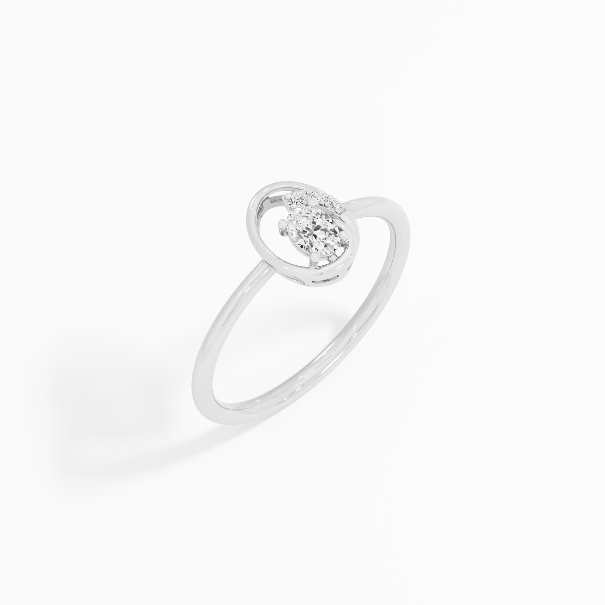 Starlight Oval Halos Ring in 9KT White Gold (Diamond Quality: FG-VVS VS)