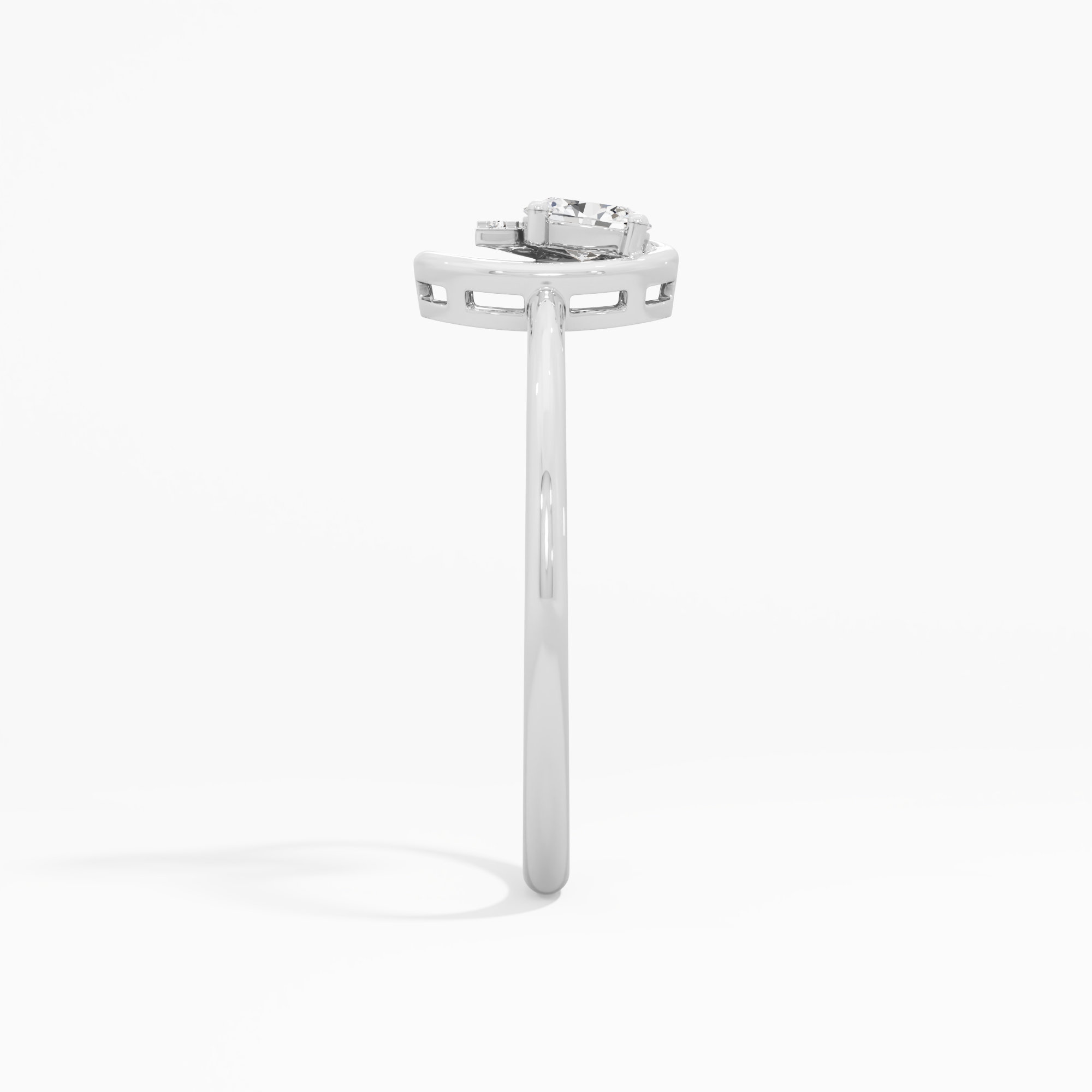 Starlight Oval Halos Ring in 9KT White Gold (Diamond Quality: FG-VVS VS)