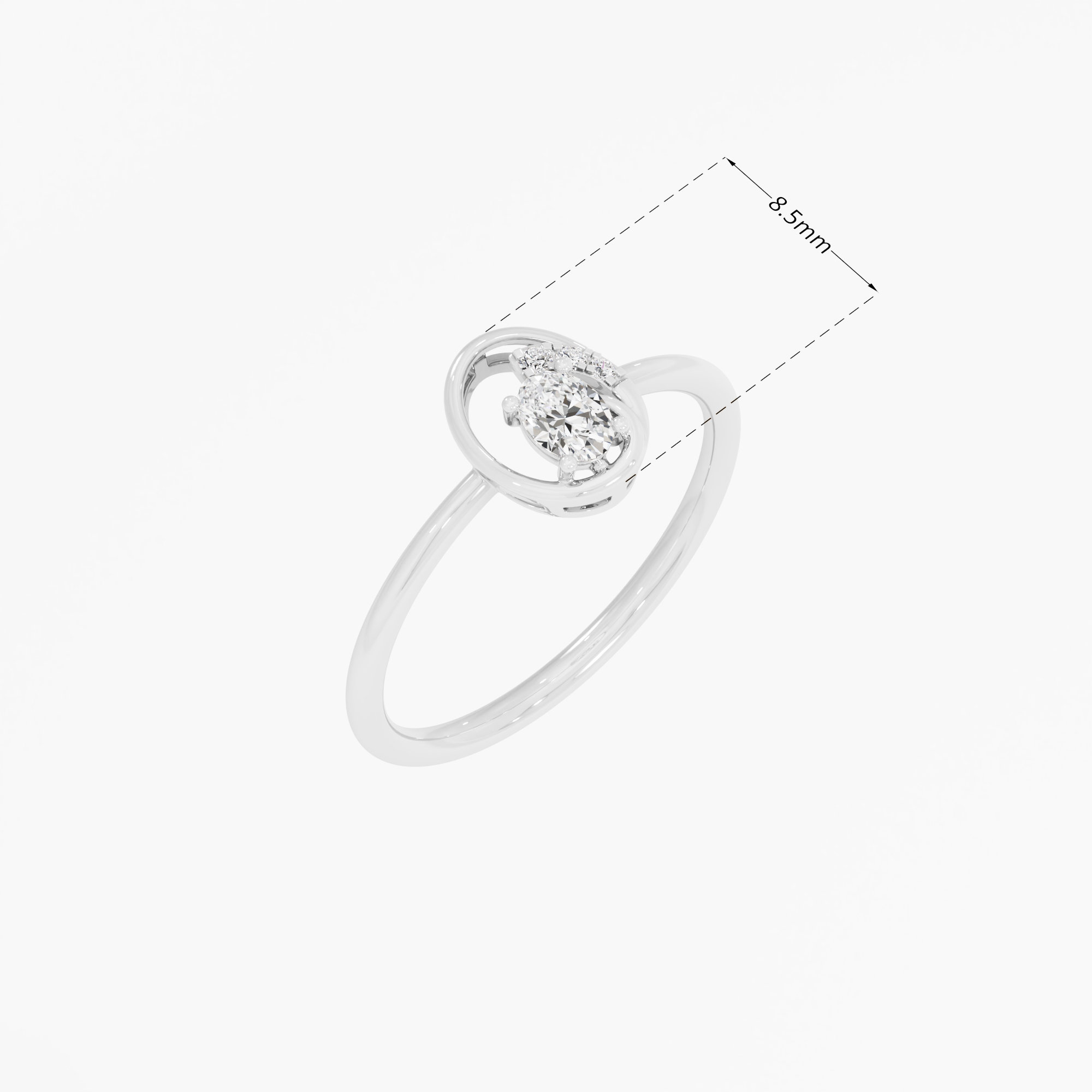Starlight Oval Halos Ring in 9KT White Gold (Diamond Quality: FG-VVS VS)