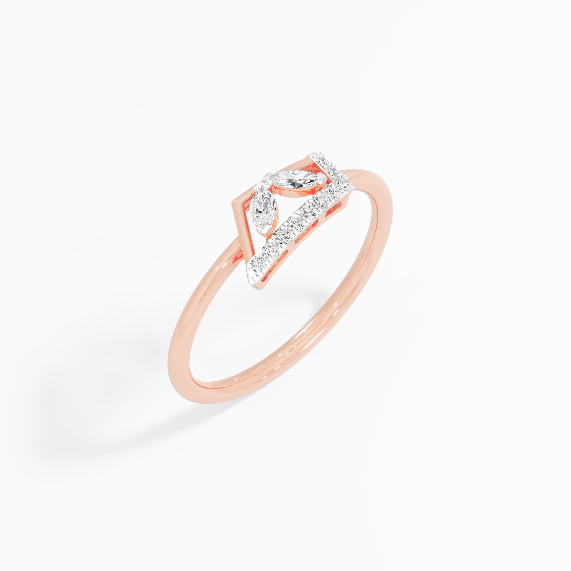 Royal Sparkle Halo Ring in 9KT Rose Gold (Diamond Quality: FG-VVS VS)