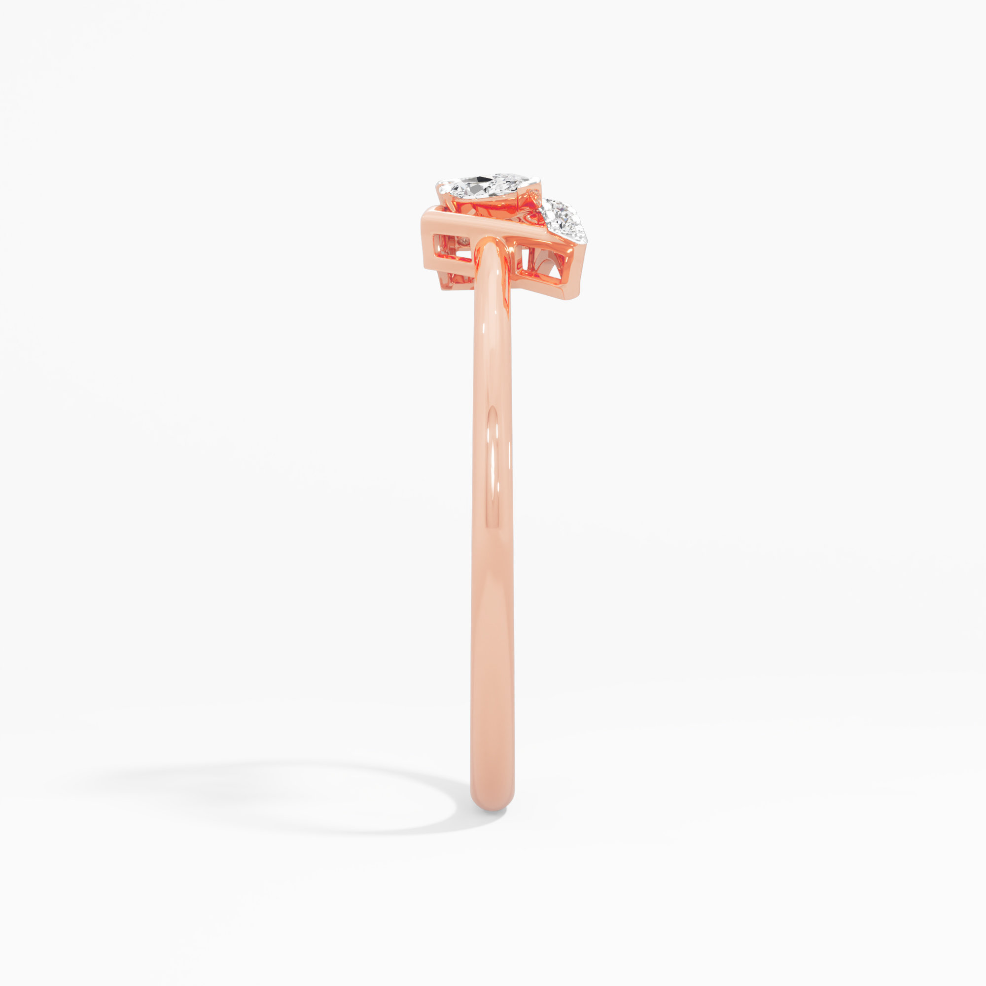 Royal Sparkle Halo Ring in 9KT Rose Gold (Diamond Quality: FG-VVS VS)