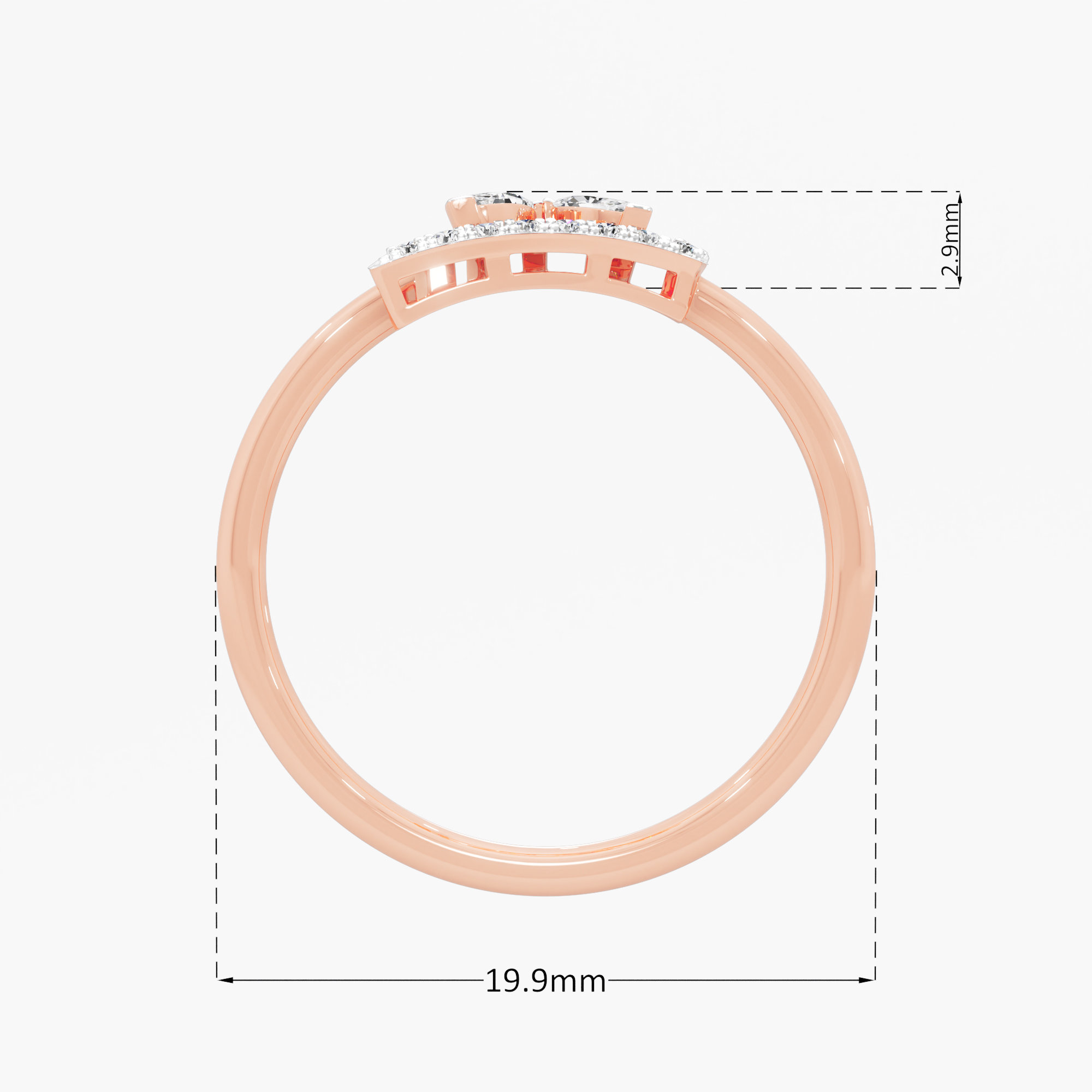 Royal Sparkle Halo Ring in 9KT Rose Gold (Diamond Quality: FG-VVS VS)