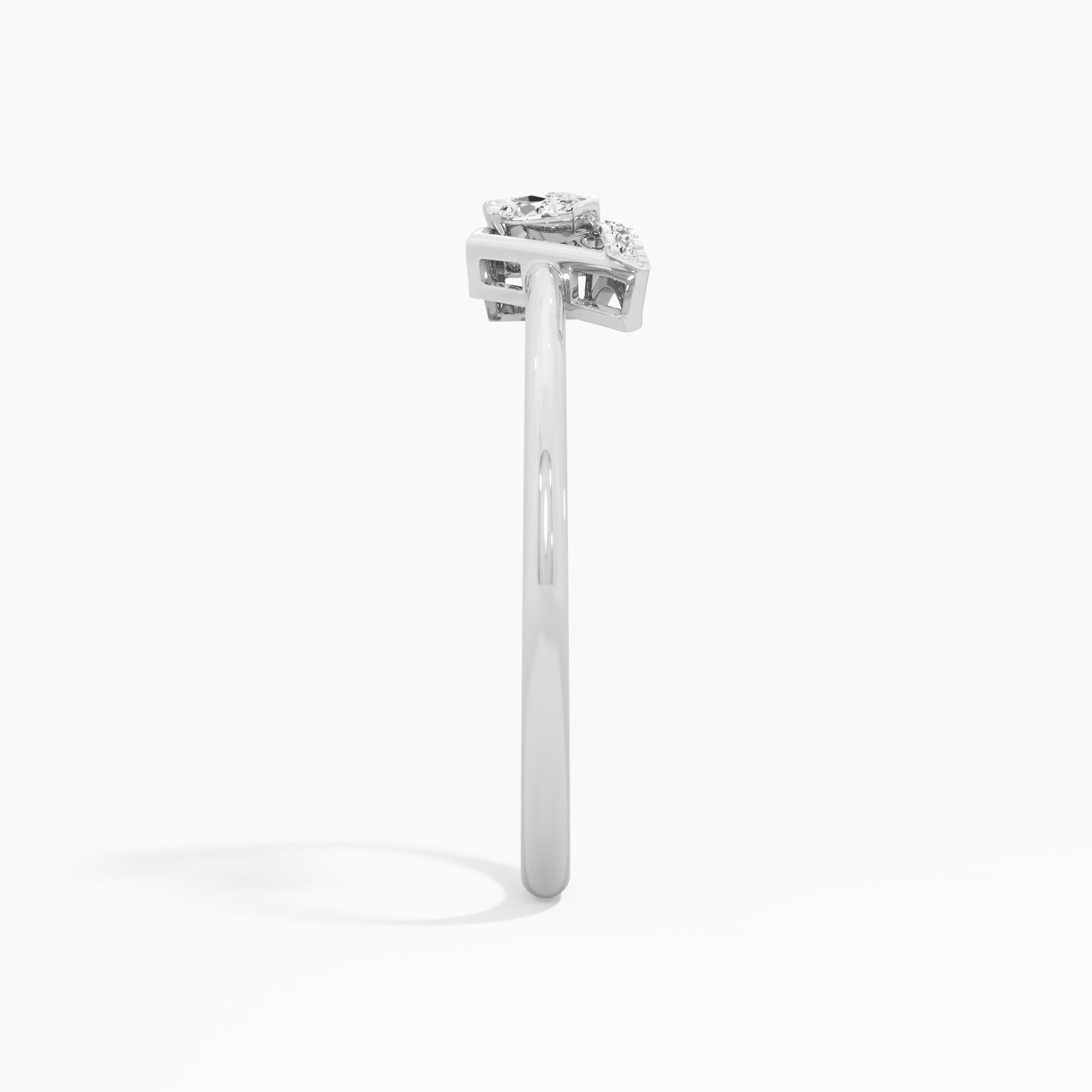 Royal Sparkle Halo Ring in 9KT White Gold (Diamond Quality: FG-VVS VS)
