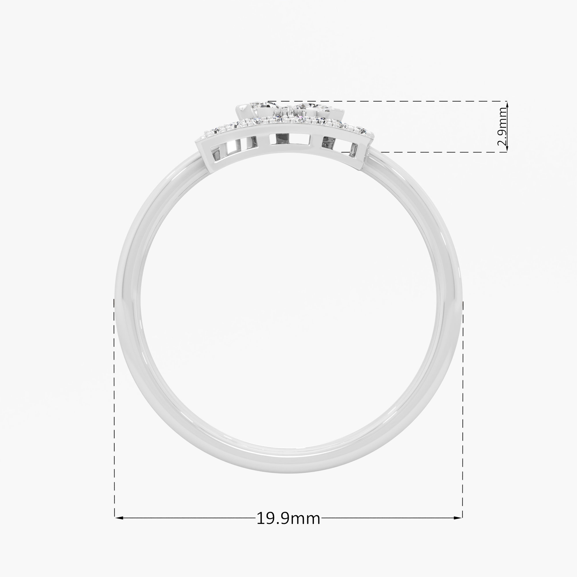 Royal Sparkle Halo Ring in 9KT White Gold (Diamond Quality: FG-VVS VS)
