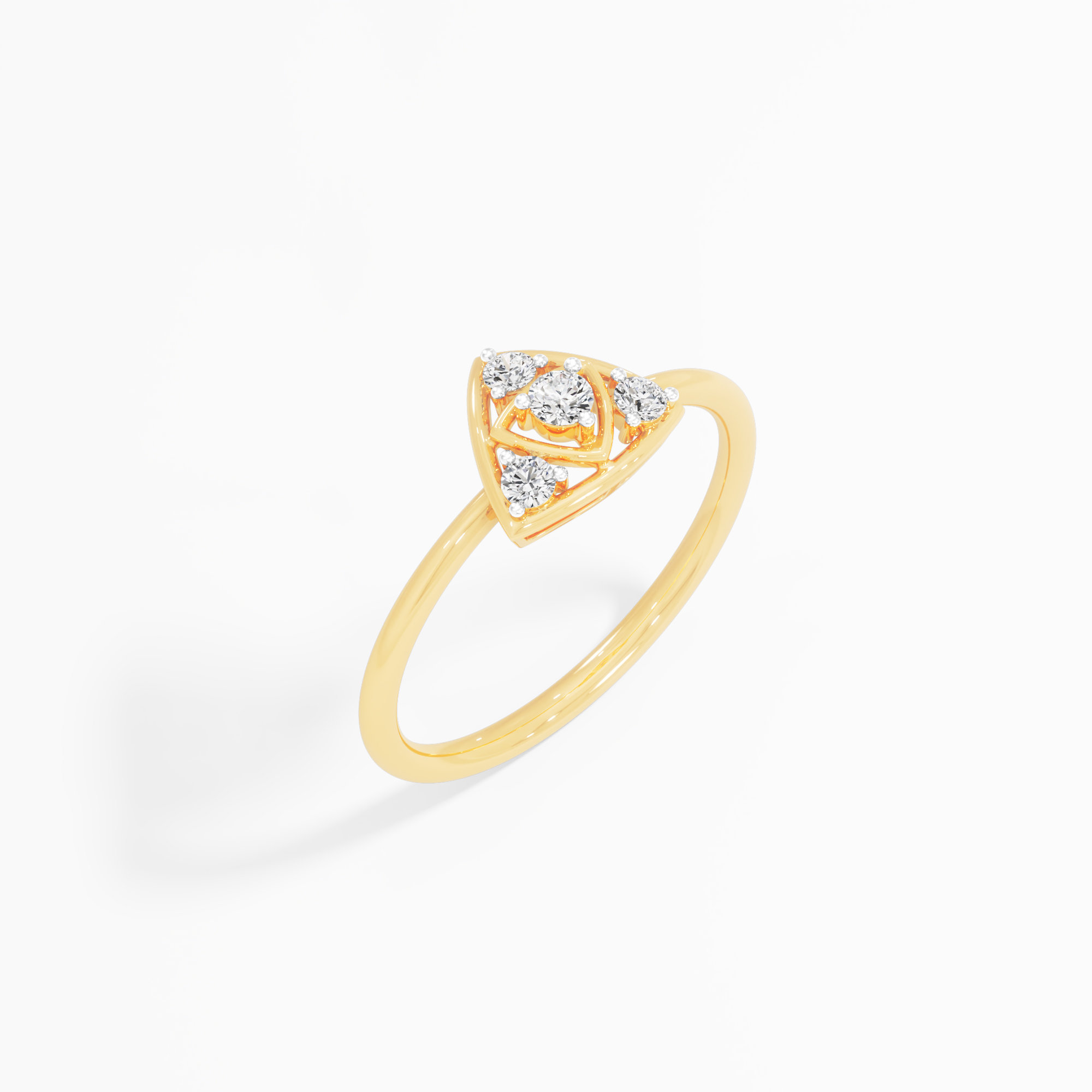 Triangular Radiance Diamond Ring in 9KT Yellow Gold (Diamond Quality: FG-VVS VS)