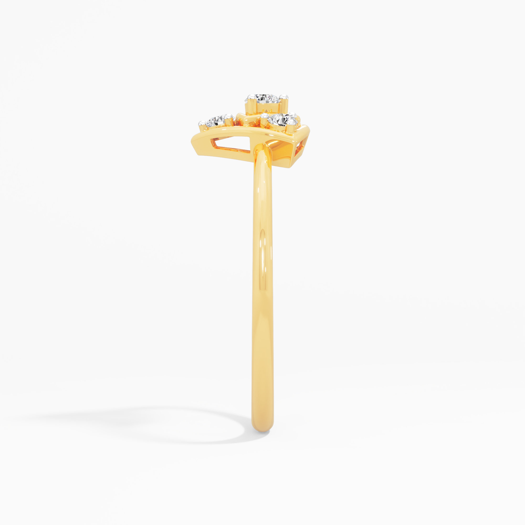 Triangular Radiance Diamond Ring in 9KT Yellow Gold (Diamond Quality: FG-VVS VS)