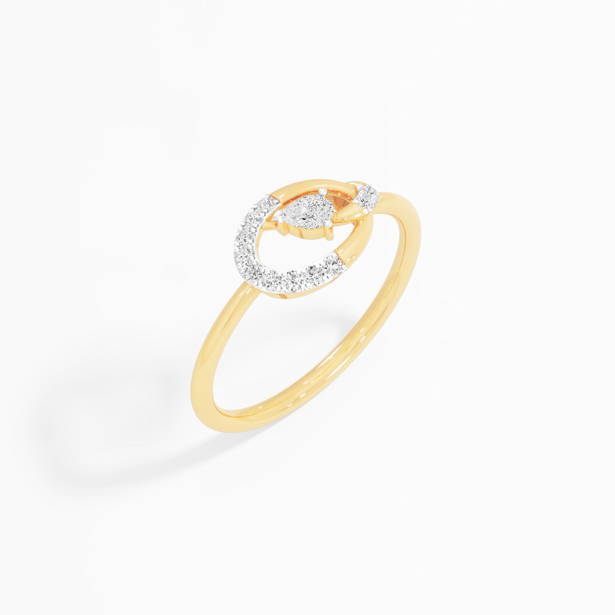 Serene Knot Diamond Ring in 9KT Yellow Gold (Diamond Quality: FG-VVS VS)