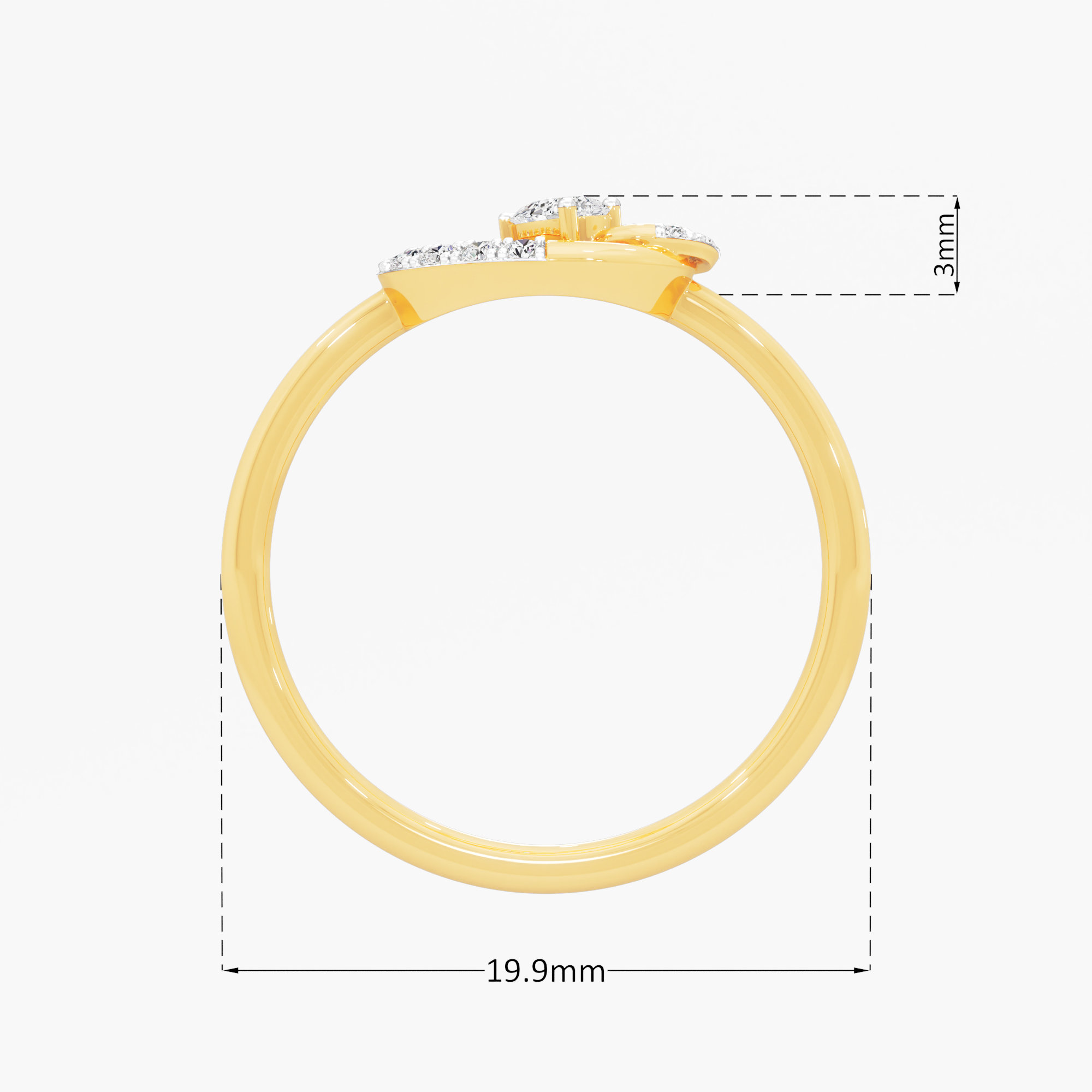 Serene Knot Diamond Ring in 9KT Yellow Gold (Diamond Quality: FG-VVS VS)