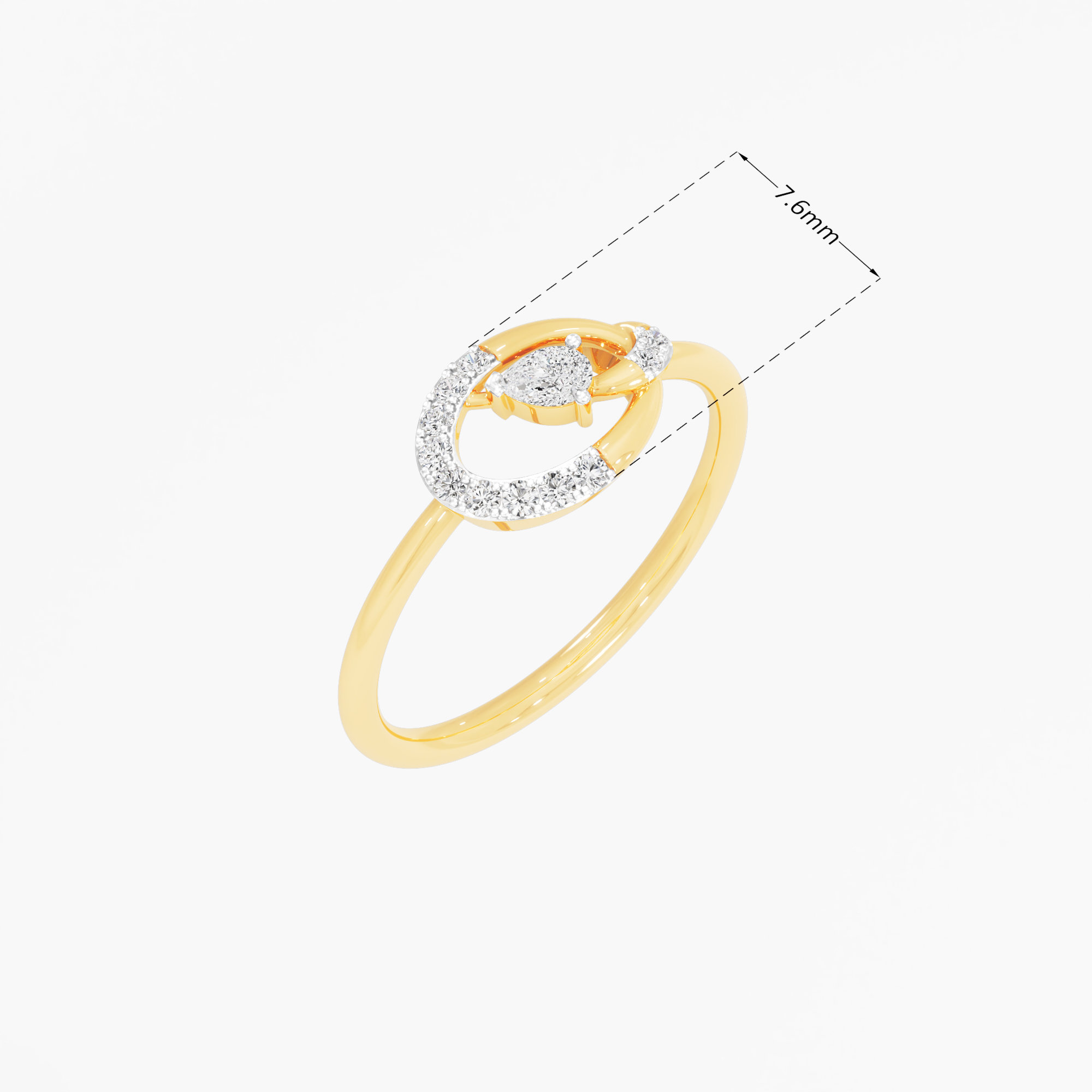 Serene Knot Diamond Ring in 9KT Yellow Gold (Diamond Quality: FG-VVS VS)