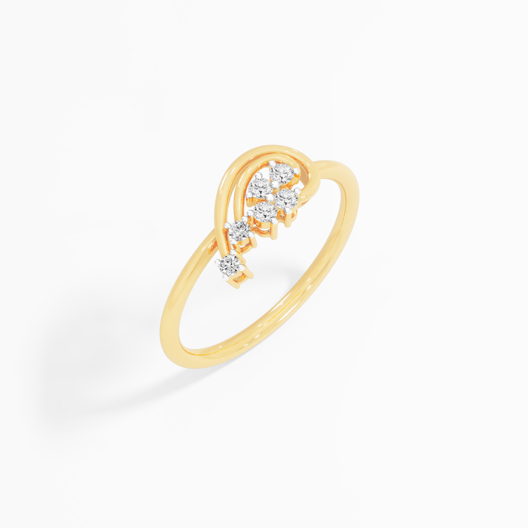 Glimmering Flow Diamond Ring in 9KT Yellow Gold (Diamond Quality: FG-VVS VS)
