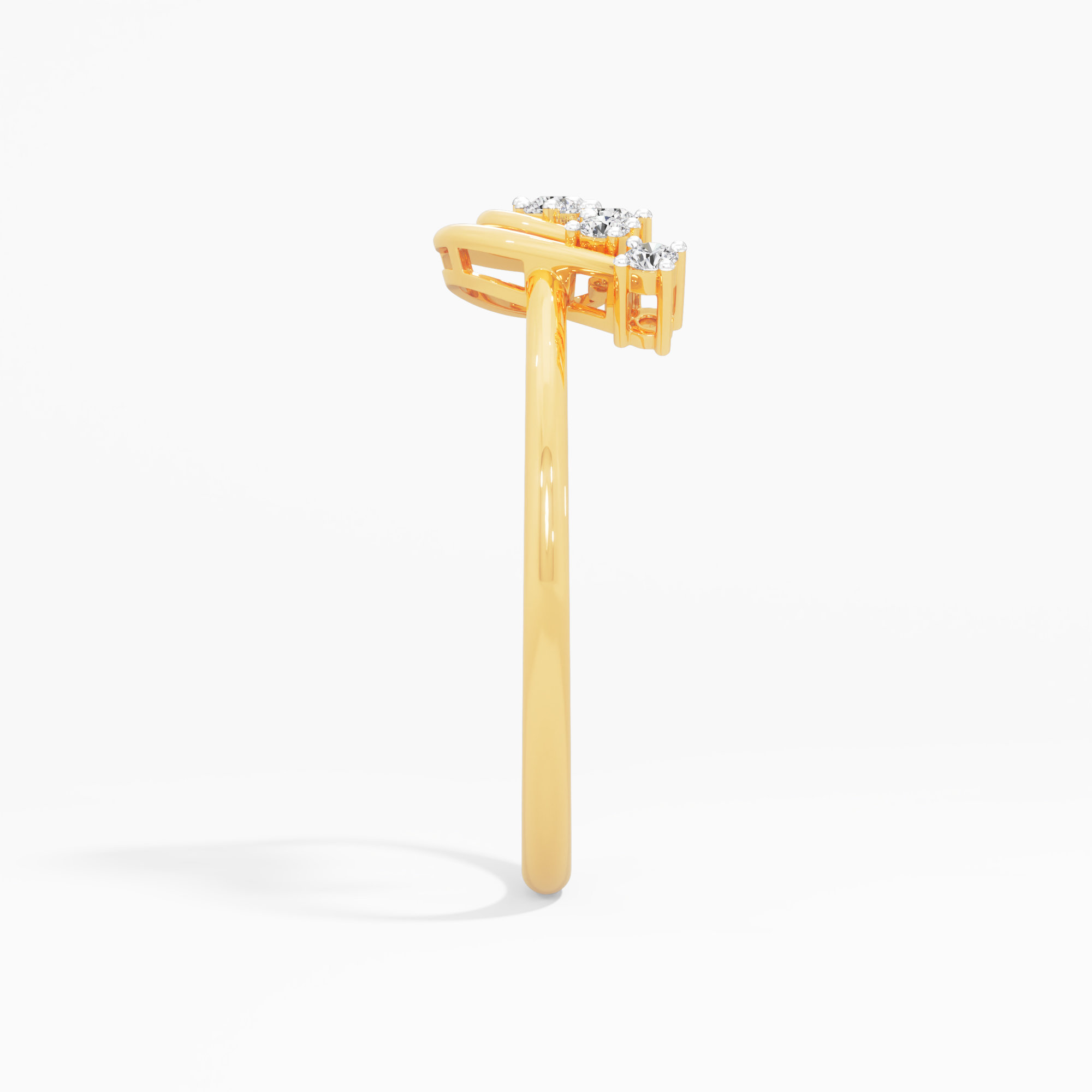 Glimmering Flow Diamond Ring in 9KT Yellow Gold (Diamond Quality: FG-VVS VS)