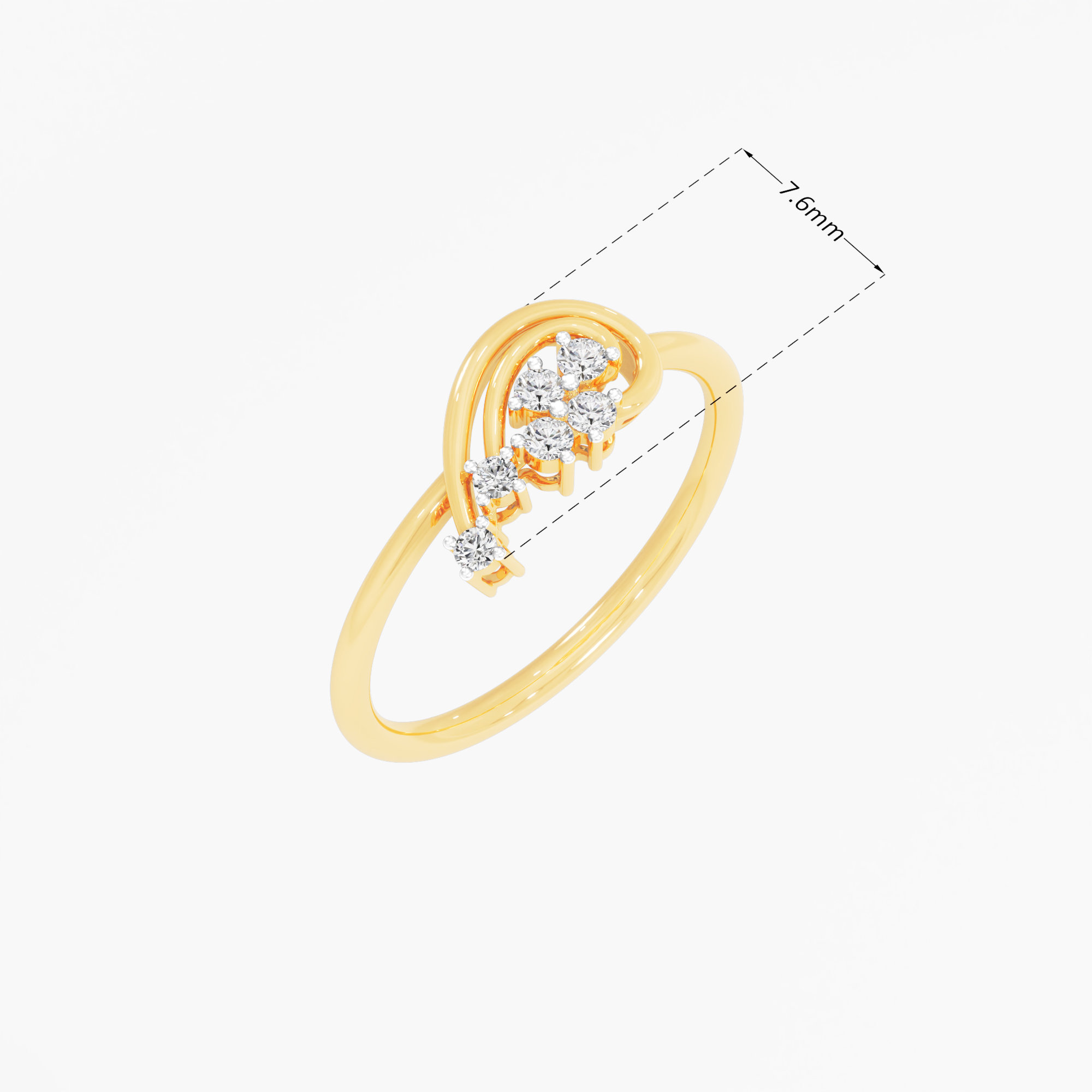 Glimmering Flow Diamond Ring in 9KT Yellow Gold (Diamond Quality: FG-VVS VS)