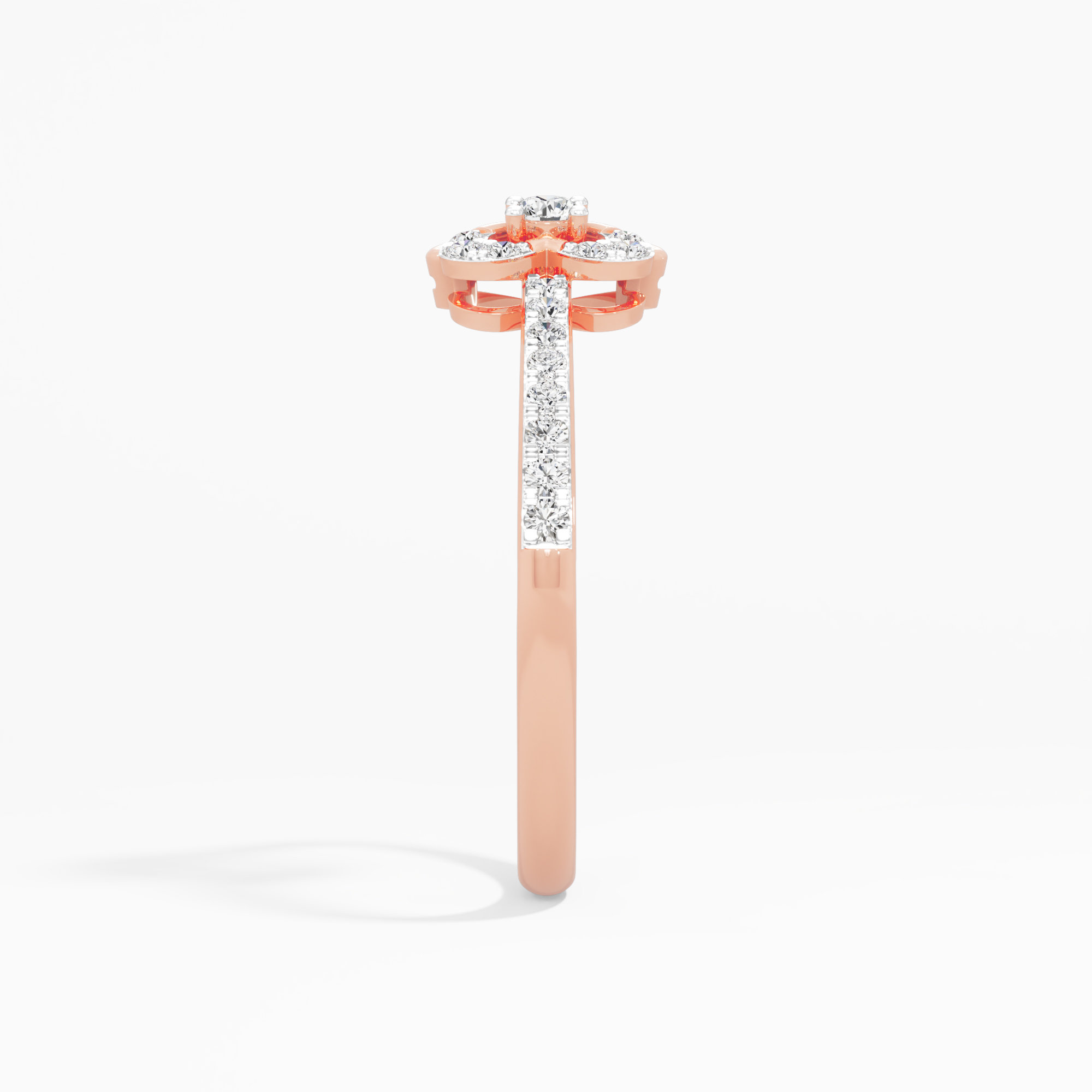 Ethereal Heart Halos Ring in 9KT Rose Gold (Diamond Quality: EF-VVS VS)
