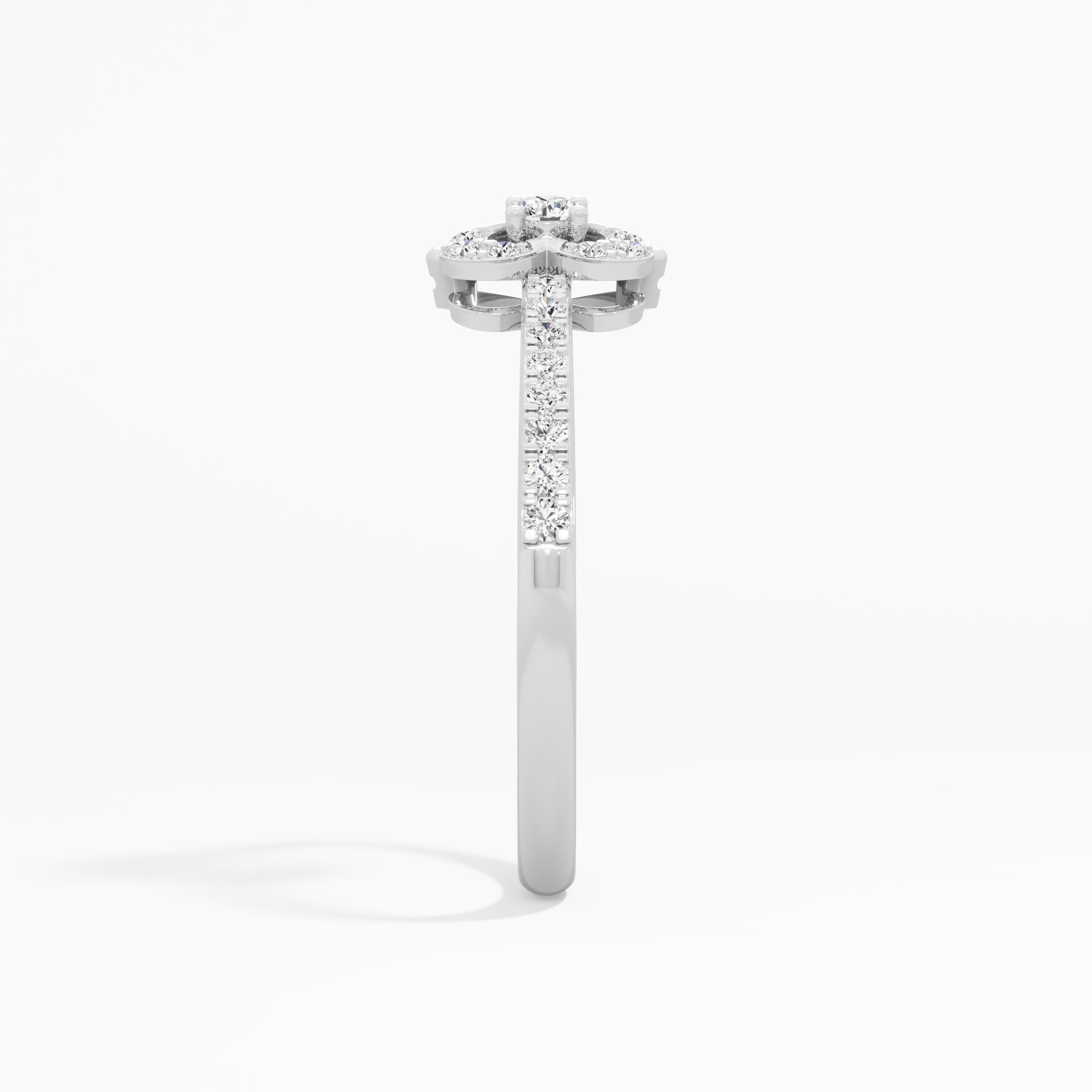 Ethereal Heart Halos Ring in 9KT White Gold (Diamond Quality: EF-VVS VS)