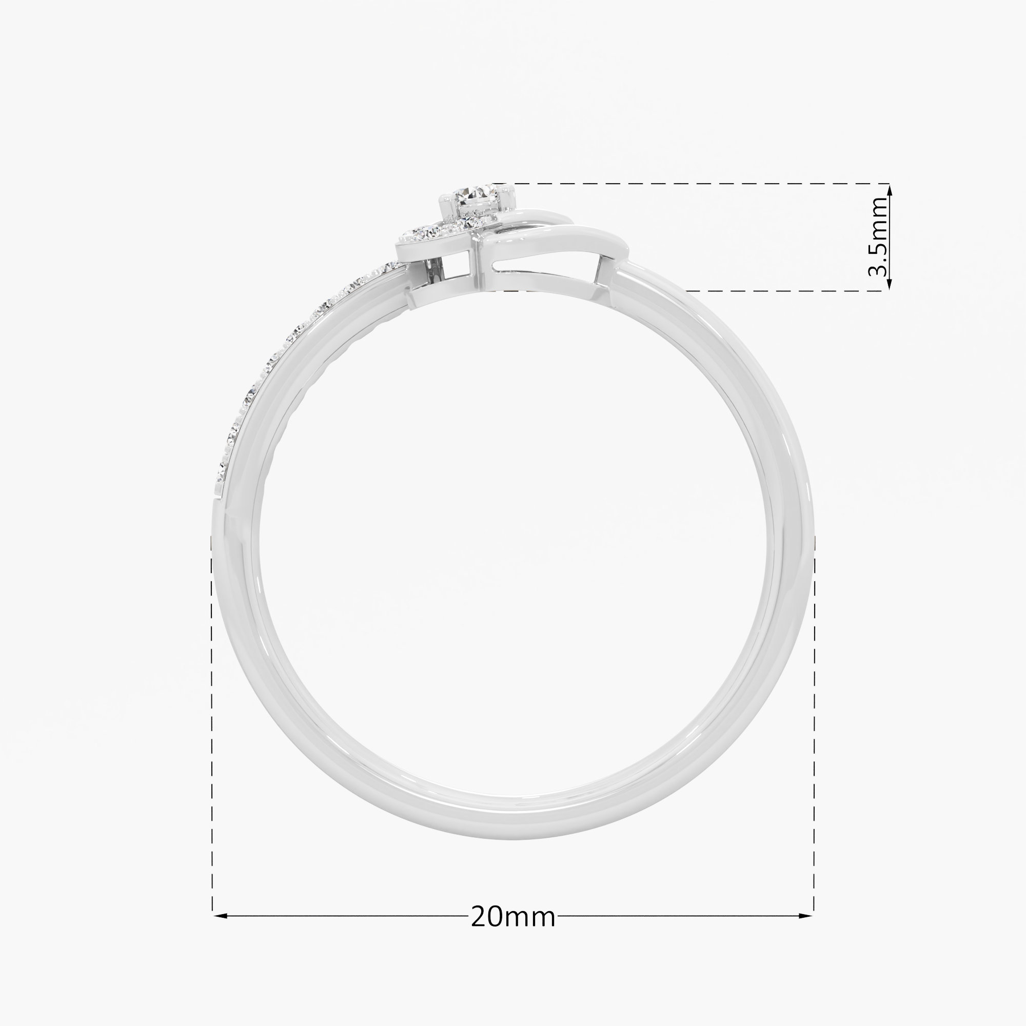 Ethereal Heart Halos Ring in 9KT White Gold (Diamond Quality: EF-VVS VS)