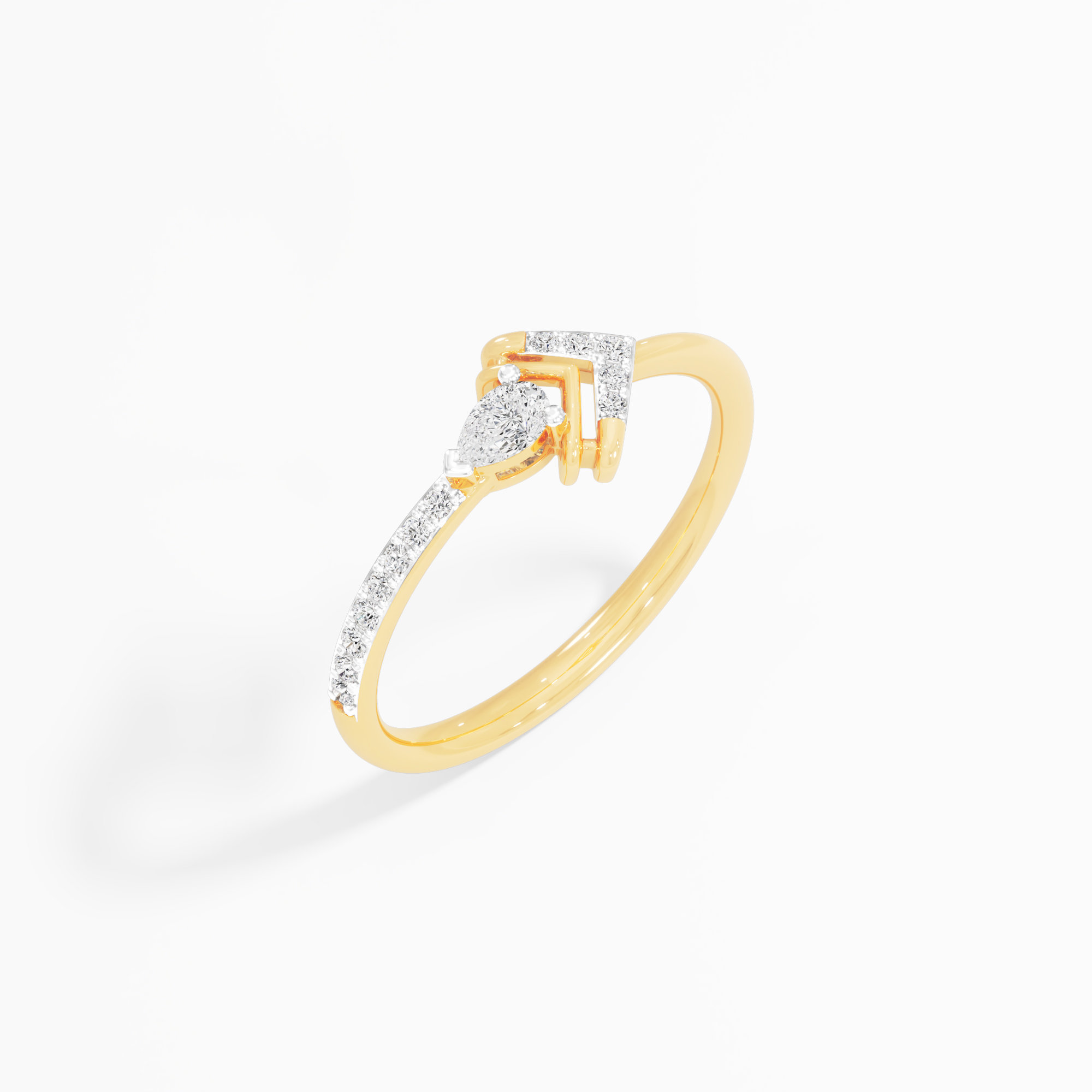 Luminous Bloom Diamond Ring in 9KT Yellow Gold (Diamond Quality: FG-VVS VS)