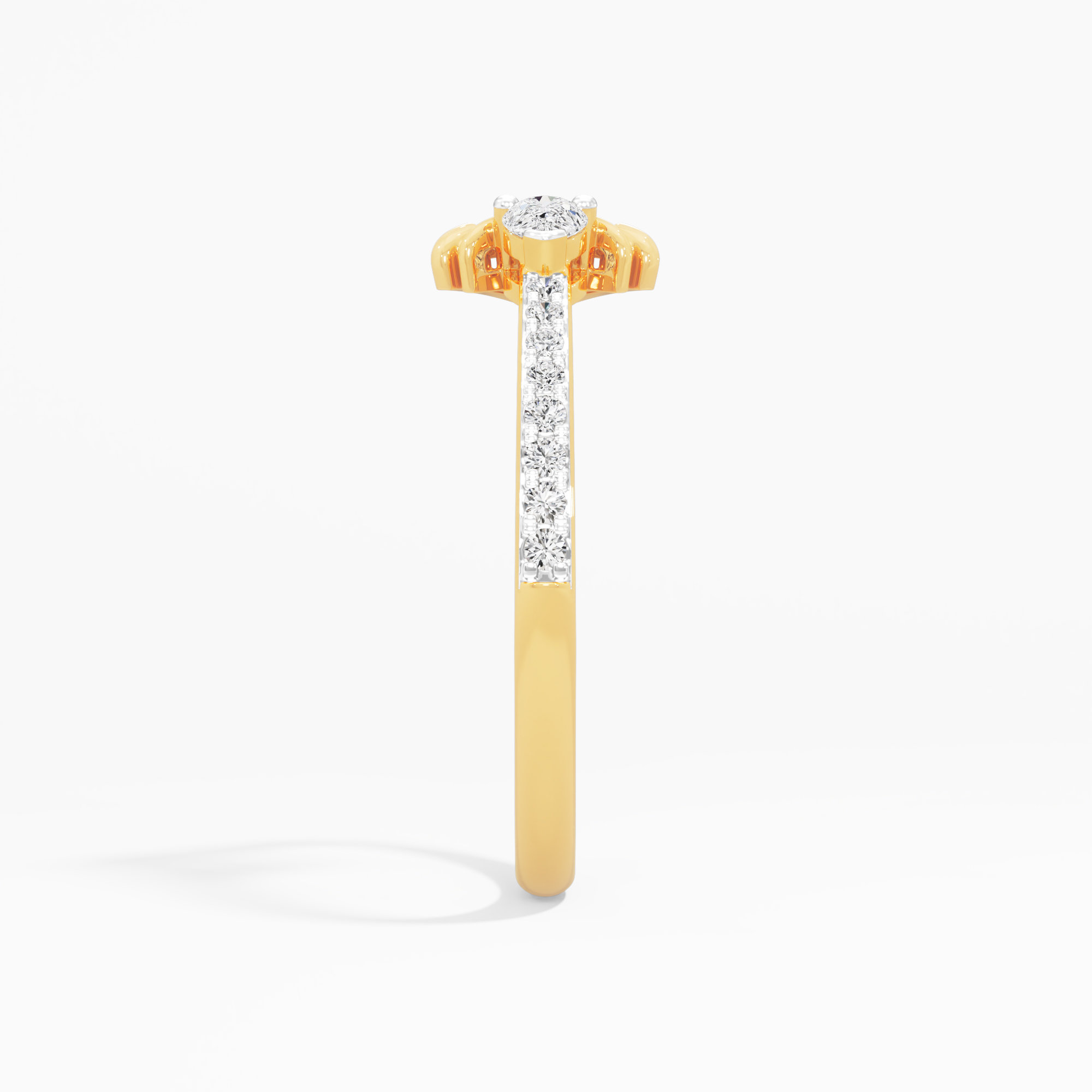 Luminous Bloom Diamond Ring in 9KT Yellow Gold (Diamond Quality: FG-VVS VS)