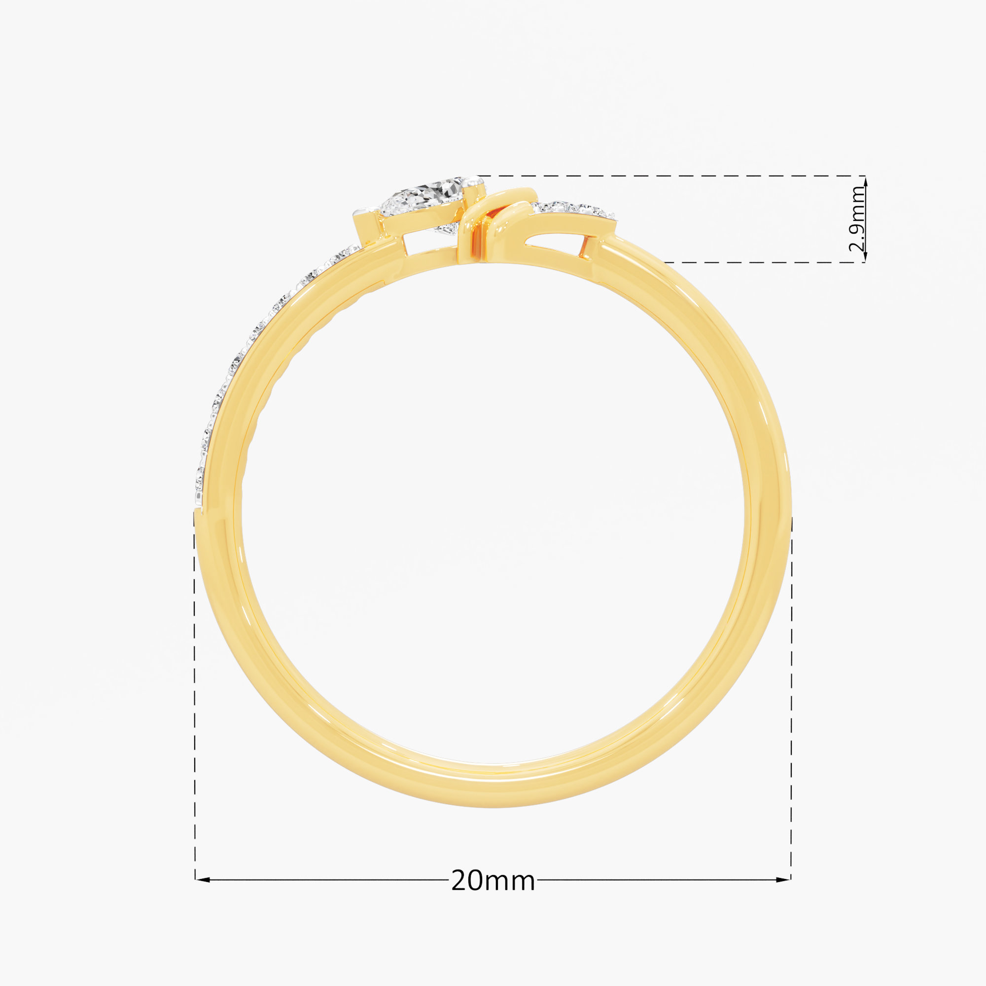 Luminous Bloom Diamond Ring in 9KT Yellow Gold (Diamond Quality: FG-VVS VS)