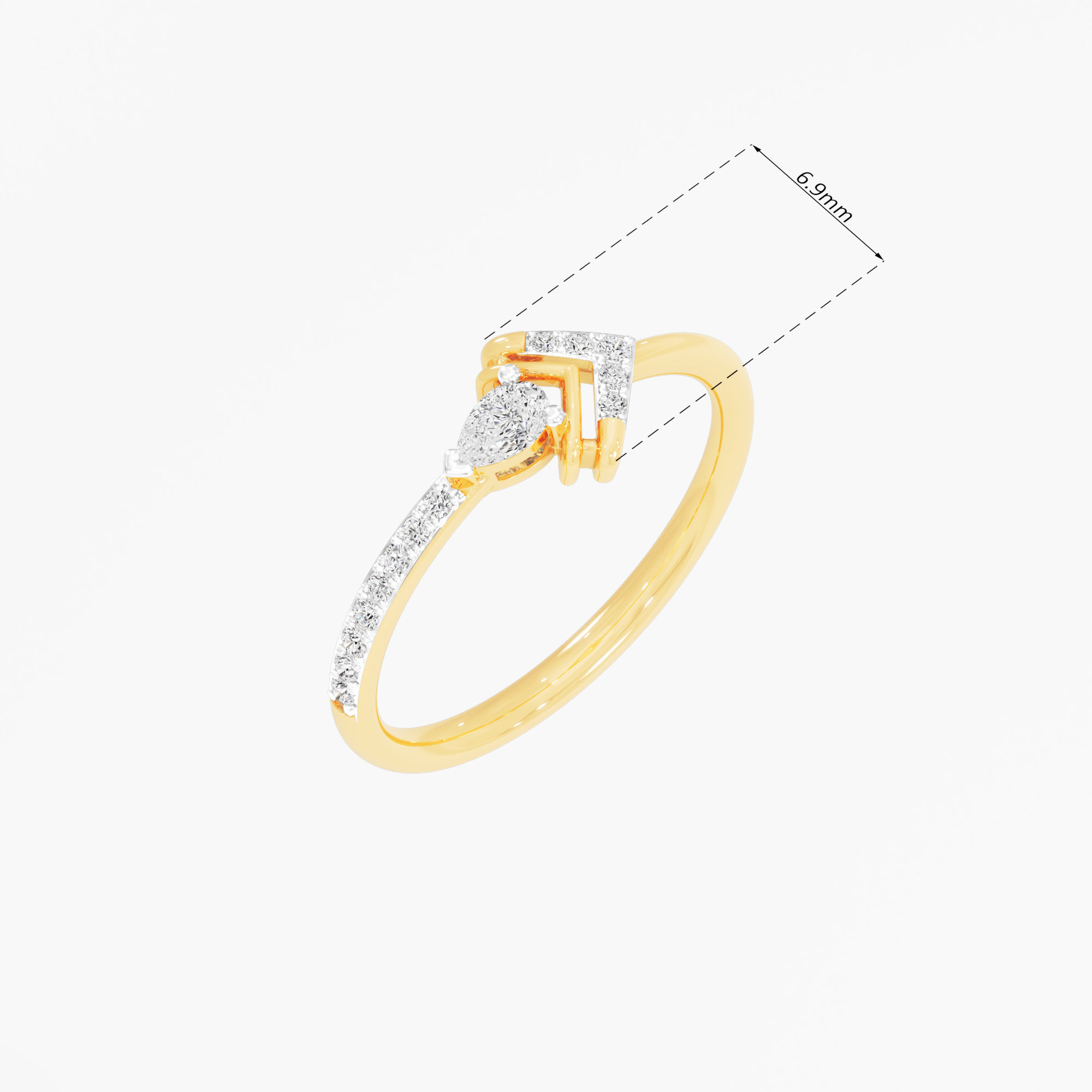 Luminous Bloom Diamond Ring in 9KT Yellow Gold (Diamond Quality: FG-VVS VS)