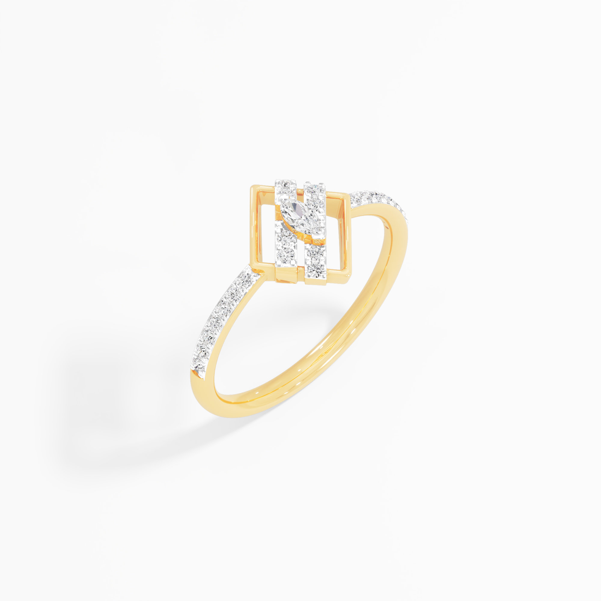Starframe Sparkle Diamond Ring in 9KT Yellow Gold (Diamond Quality: FG-VVS VS)