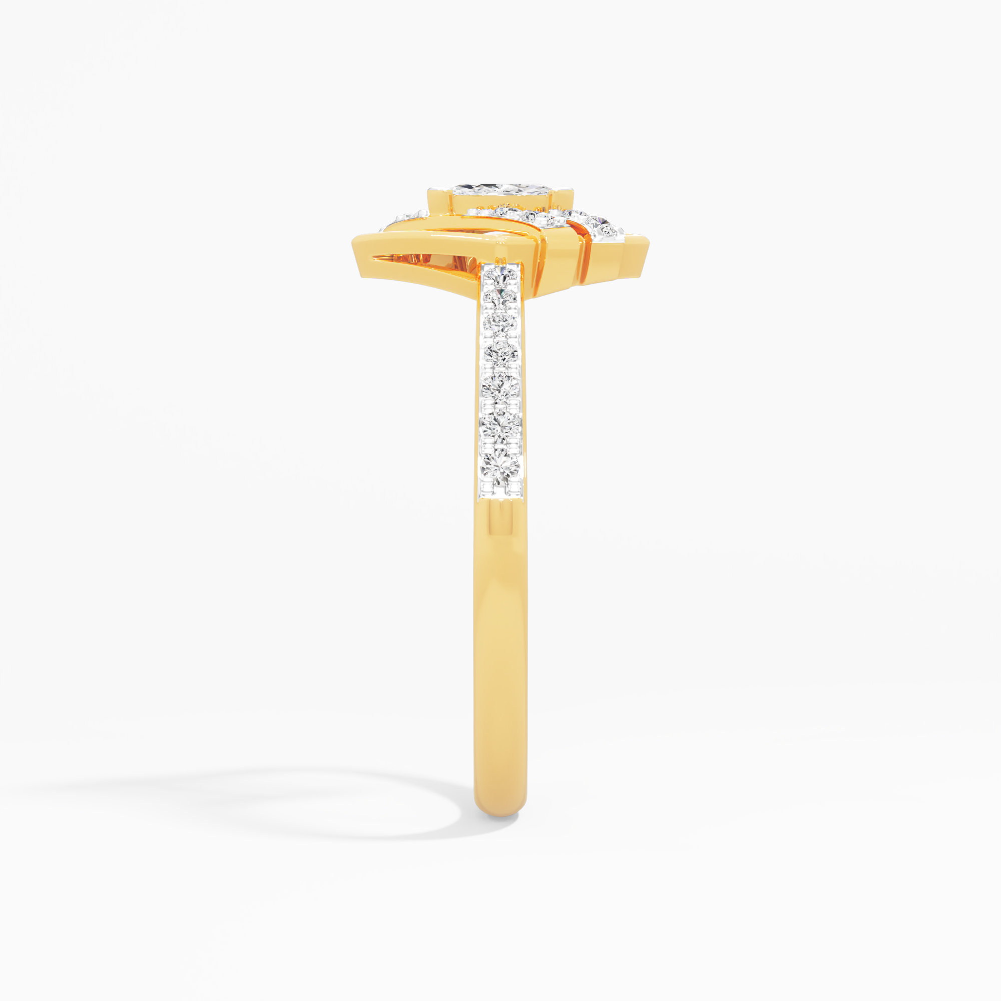 Starframe Sparkle Diamond Ring in 9KT Yellow Gold (Diamond Quality: FG-VVS VS)