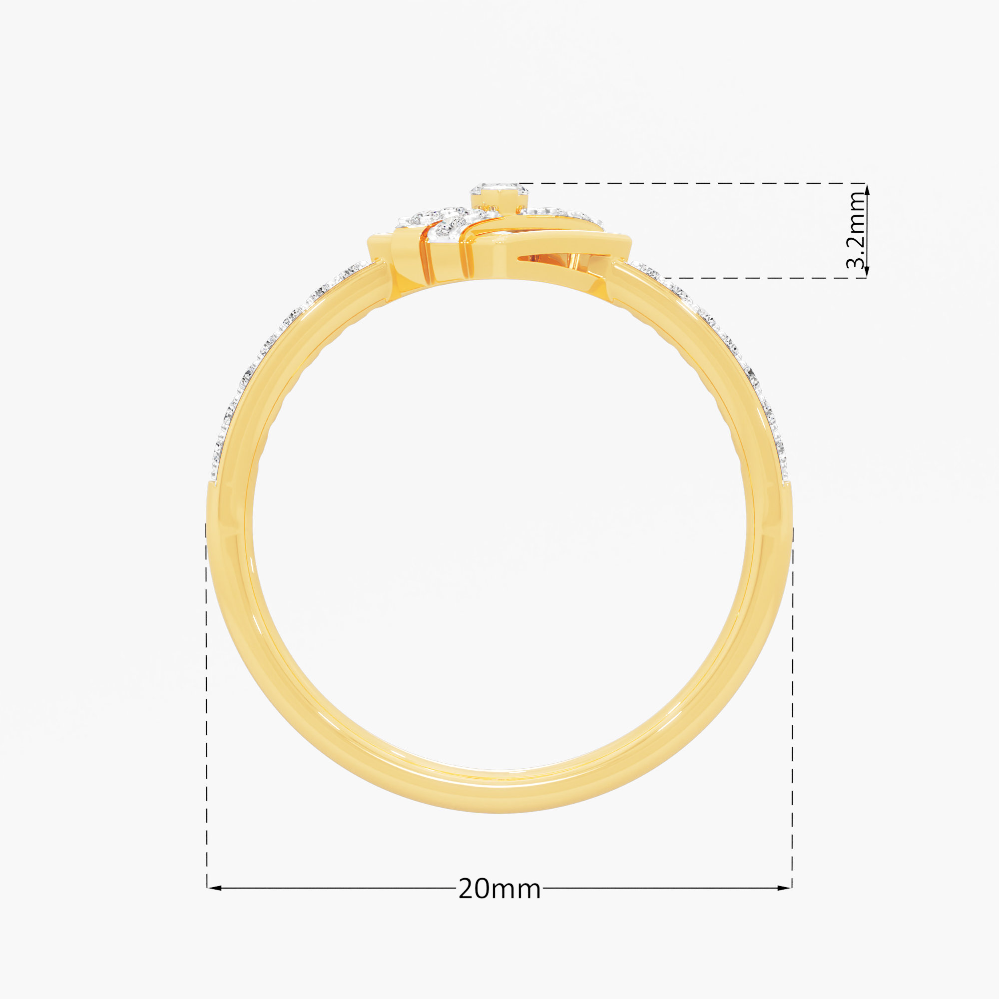 Starframe Sparkle Diamond Ring in 9KT Yellow Gold (Diamond Quality: FG-VVS VS)