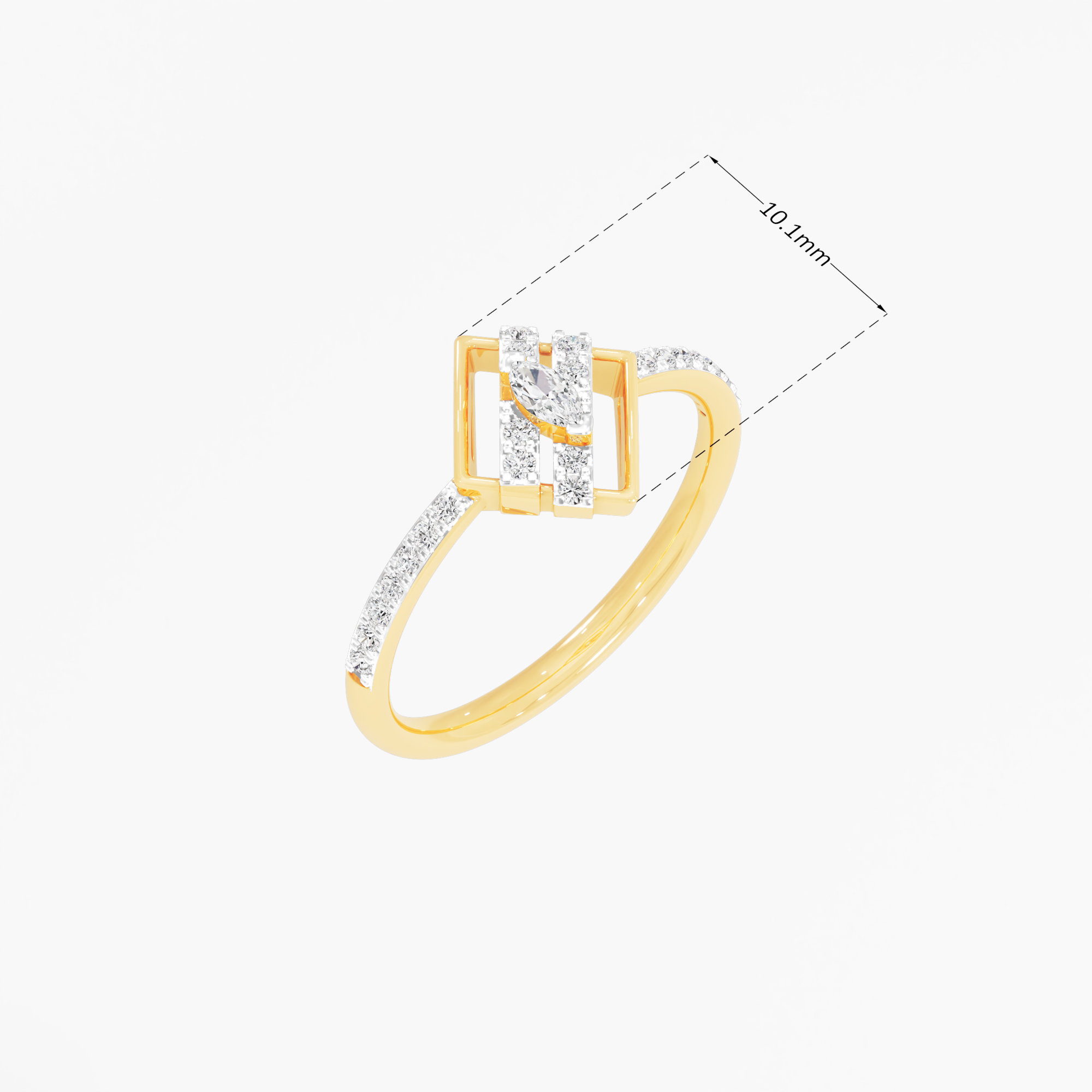 Starframe Sparkle Diamond Ring in 9KT Yellow Gold (Diamond Quality: FG-VVS VS)