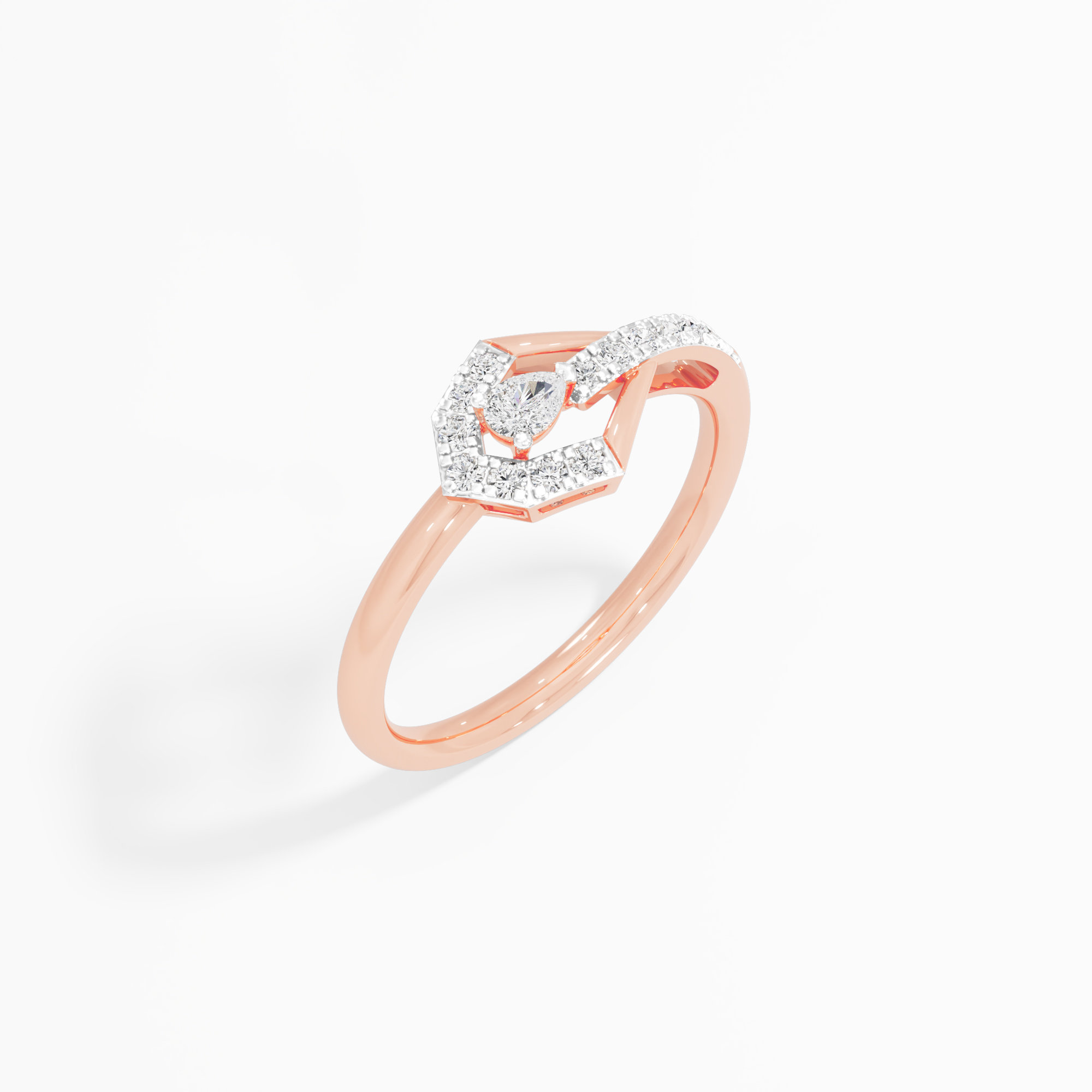 Apex Radiance Halos Ring in 9KT Rose Gold (Diamond Quality: FG-VVS VS)