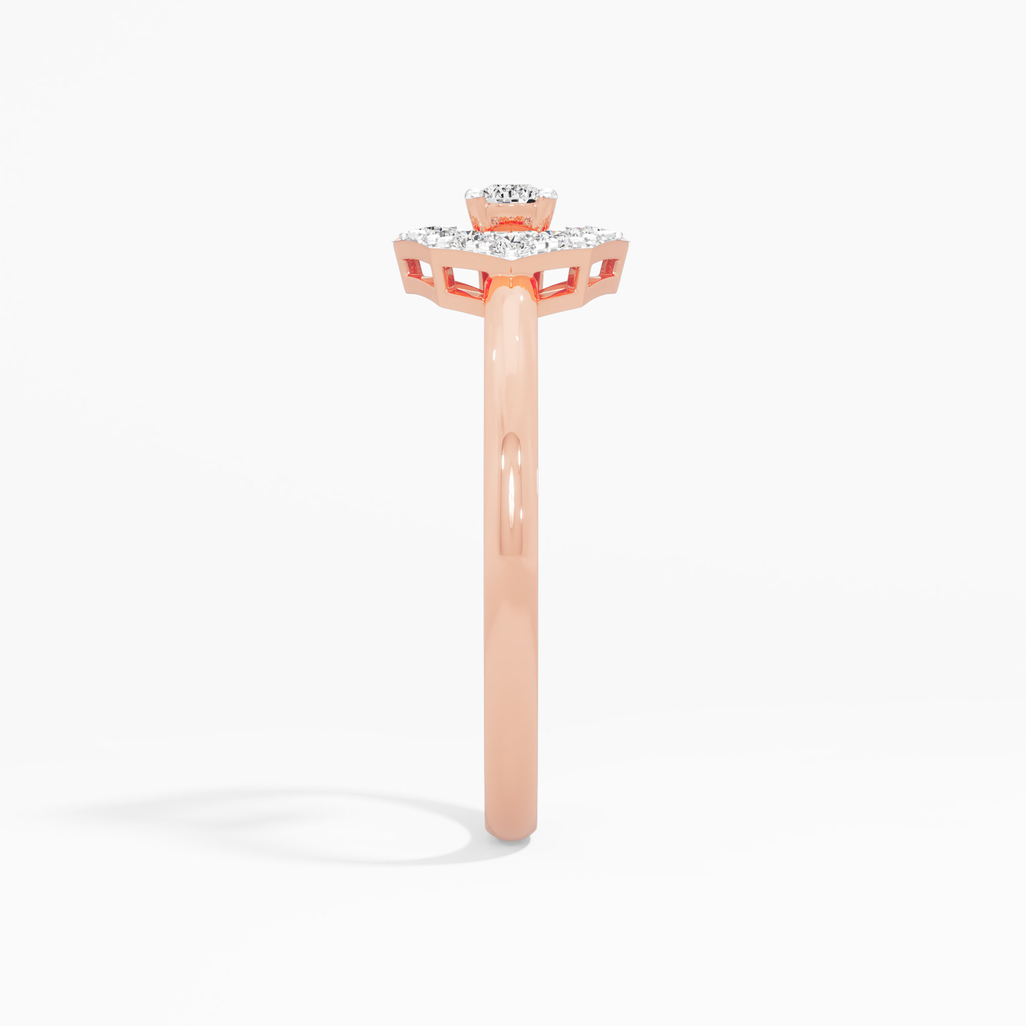 Apex Radiance Halos Ring in 9KT Rose Gold (Diamond Quality: FG-VVS VS)