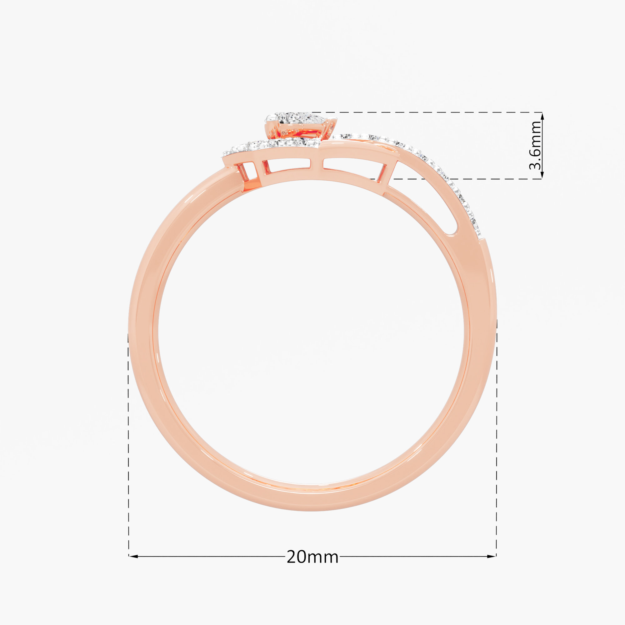 Apex Radiance Halos Ring in 9KT Rose Gold (Diamond Quality: FG-VVS VS)